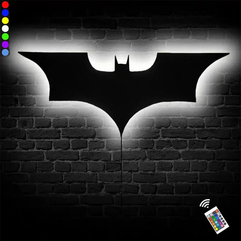 Modern Wooden Wall Lamp Remote 16-Color LED Decorative Night Light 2M Cable - Image 2