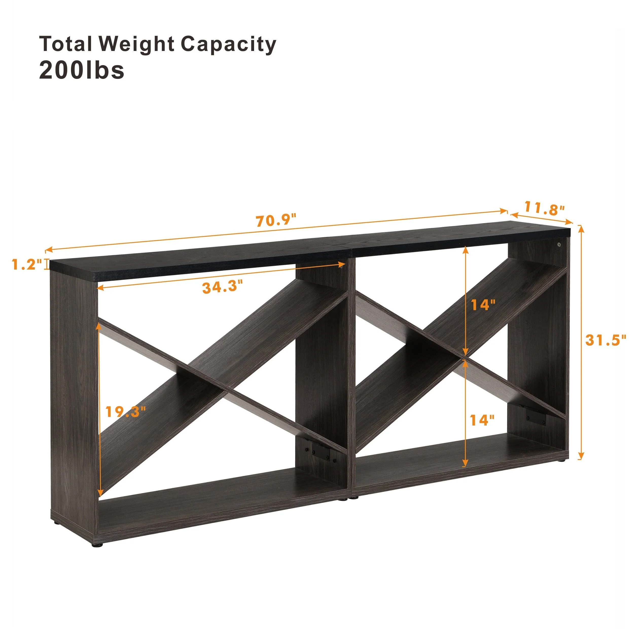 Modern X-Frame Console Table – Elegant Entryway and Office Storage - Image 7