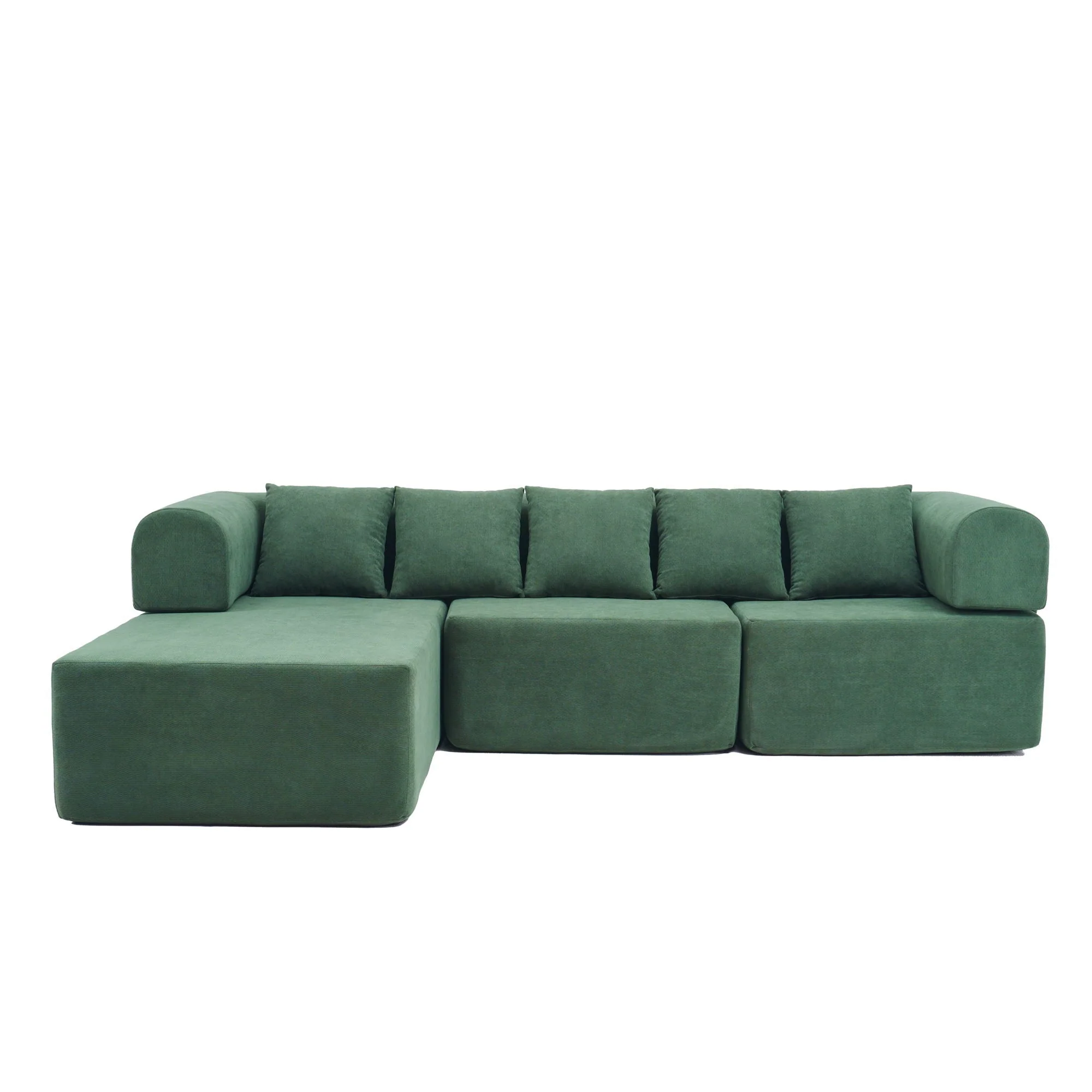 Modular L-Shaped Sectional Sofa With Deep Seat, Movable Chaise & 5 Pillows - Image 2