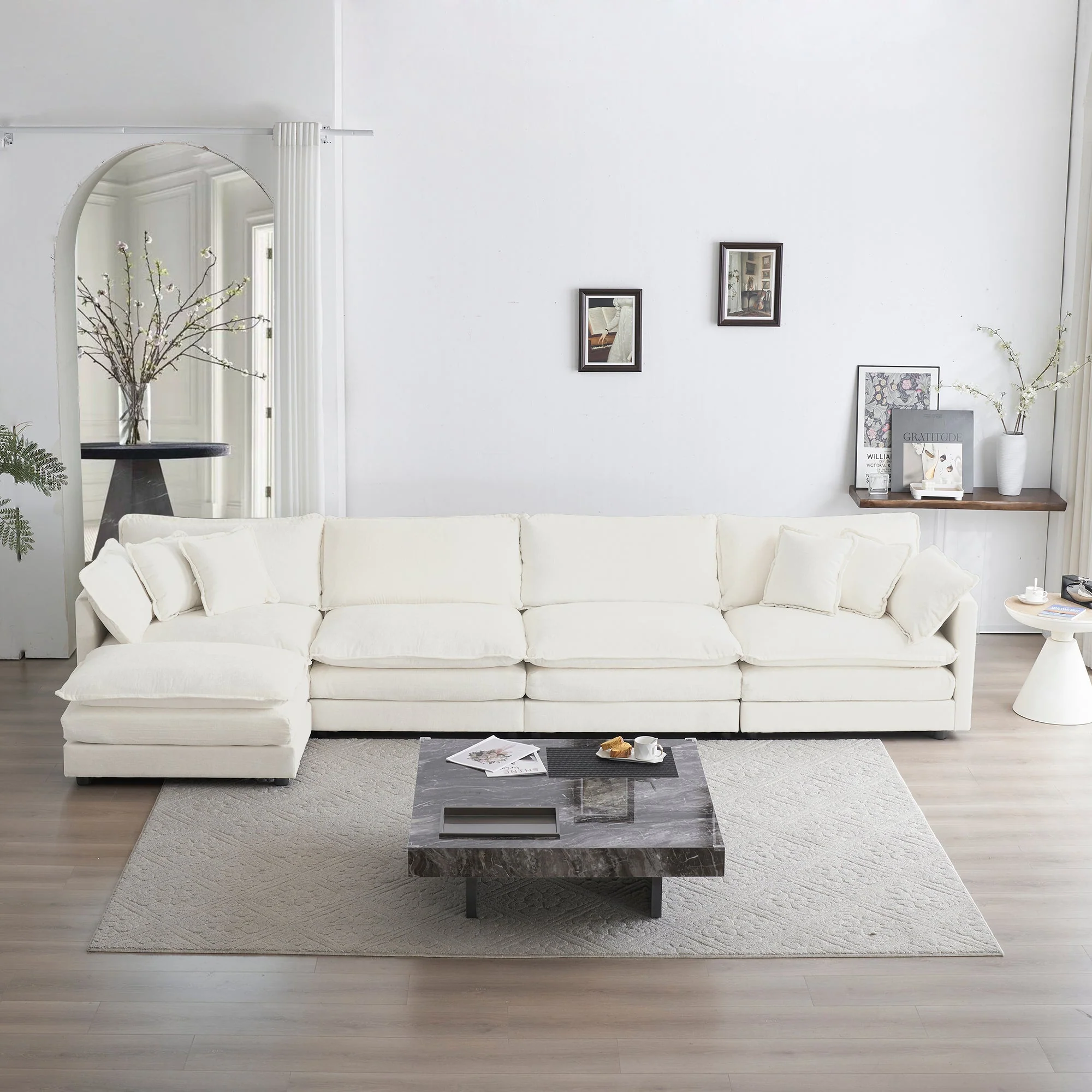 Modular Sectional Sofa for Living Room, U Shaped Couch 5 Seater Convertible with Ottoman - Image 2