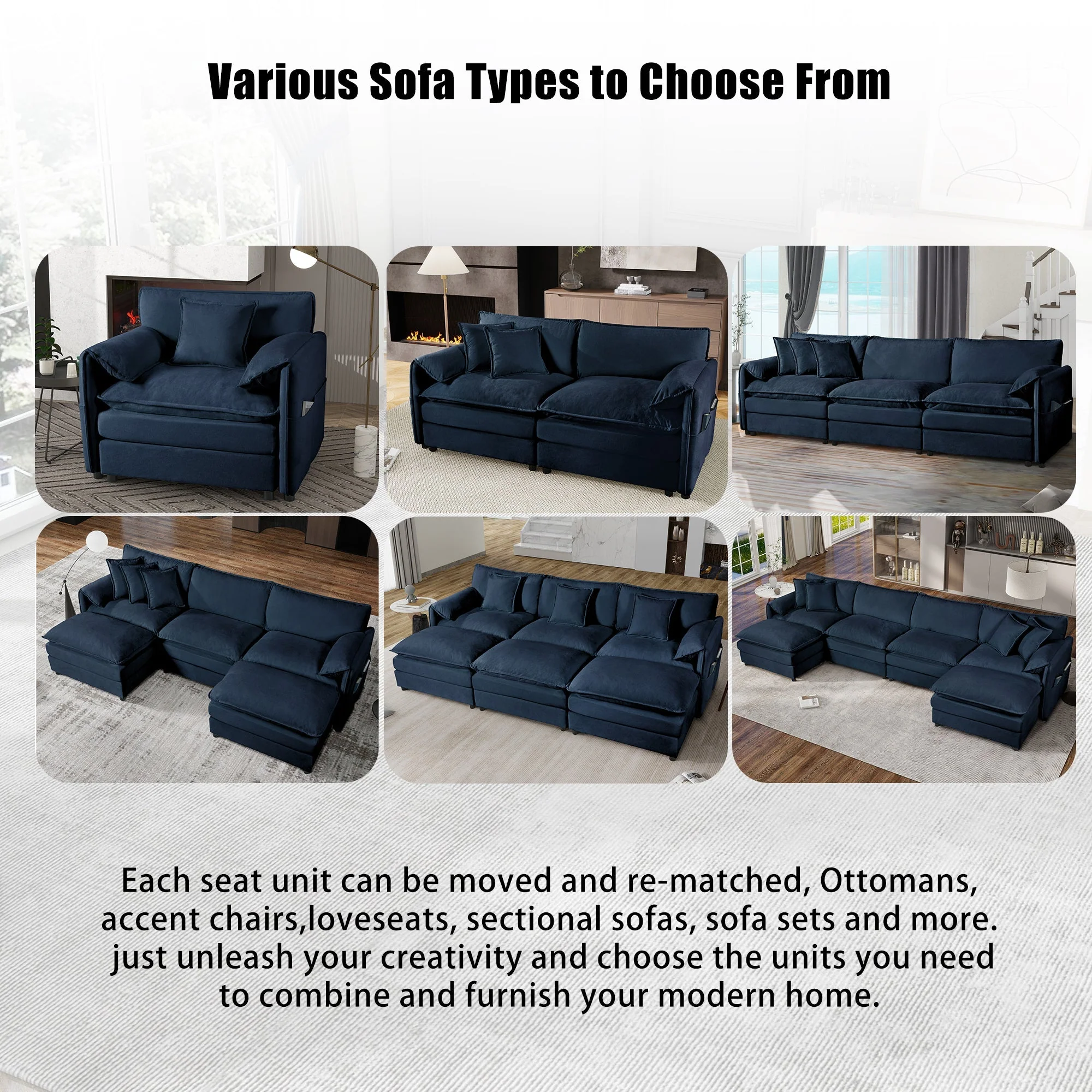 Modular Sectional Sofa Oversized Deep Seat L Shaped Couch Set for Living Room - Image 10