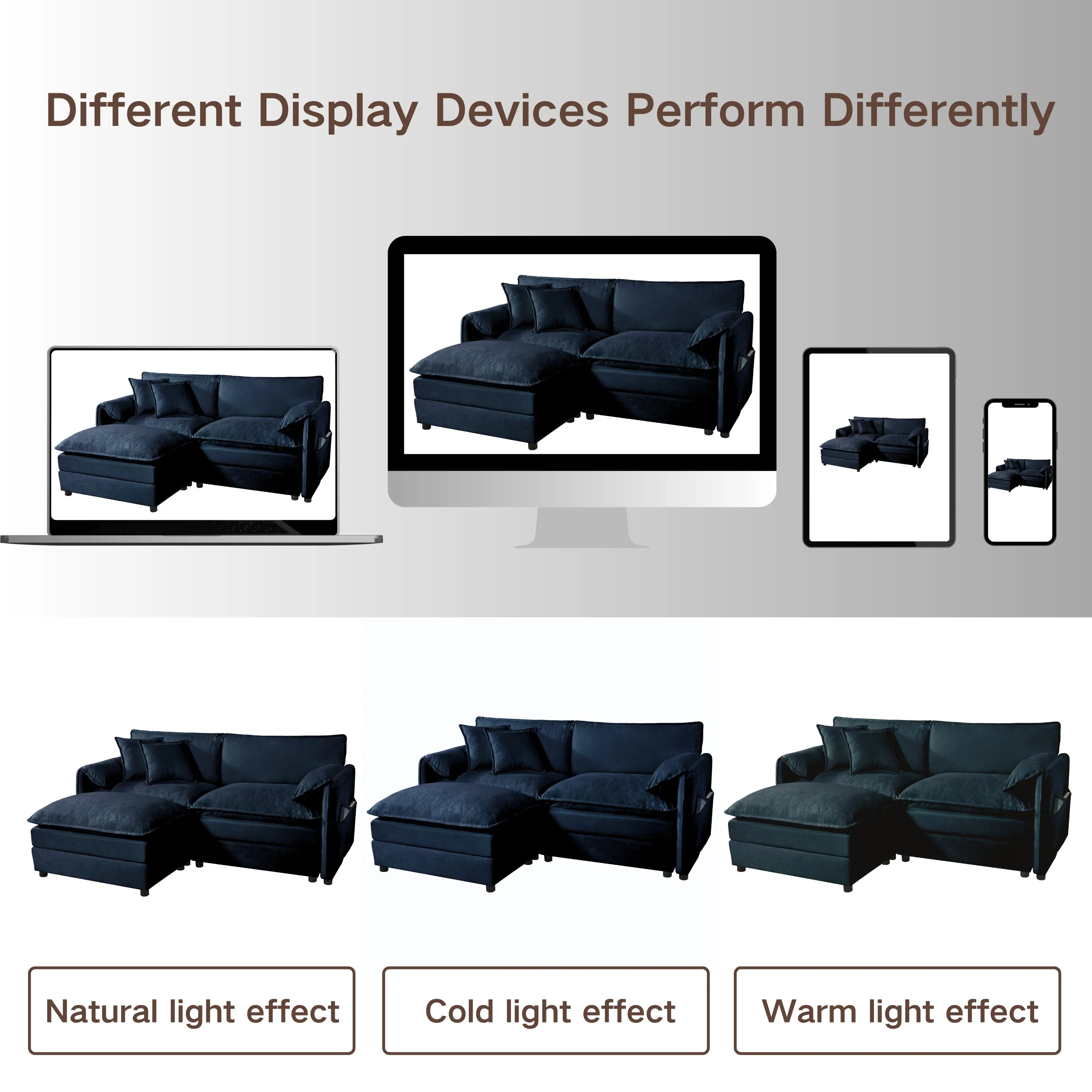 Modular Sectional Sofa Oversized Deep Seat L Shaped Couch Set for Living Room - Image 11