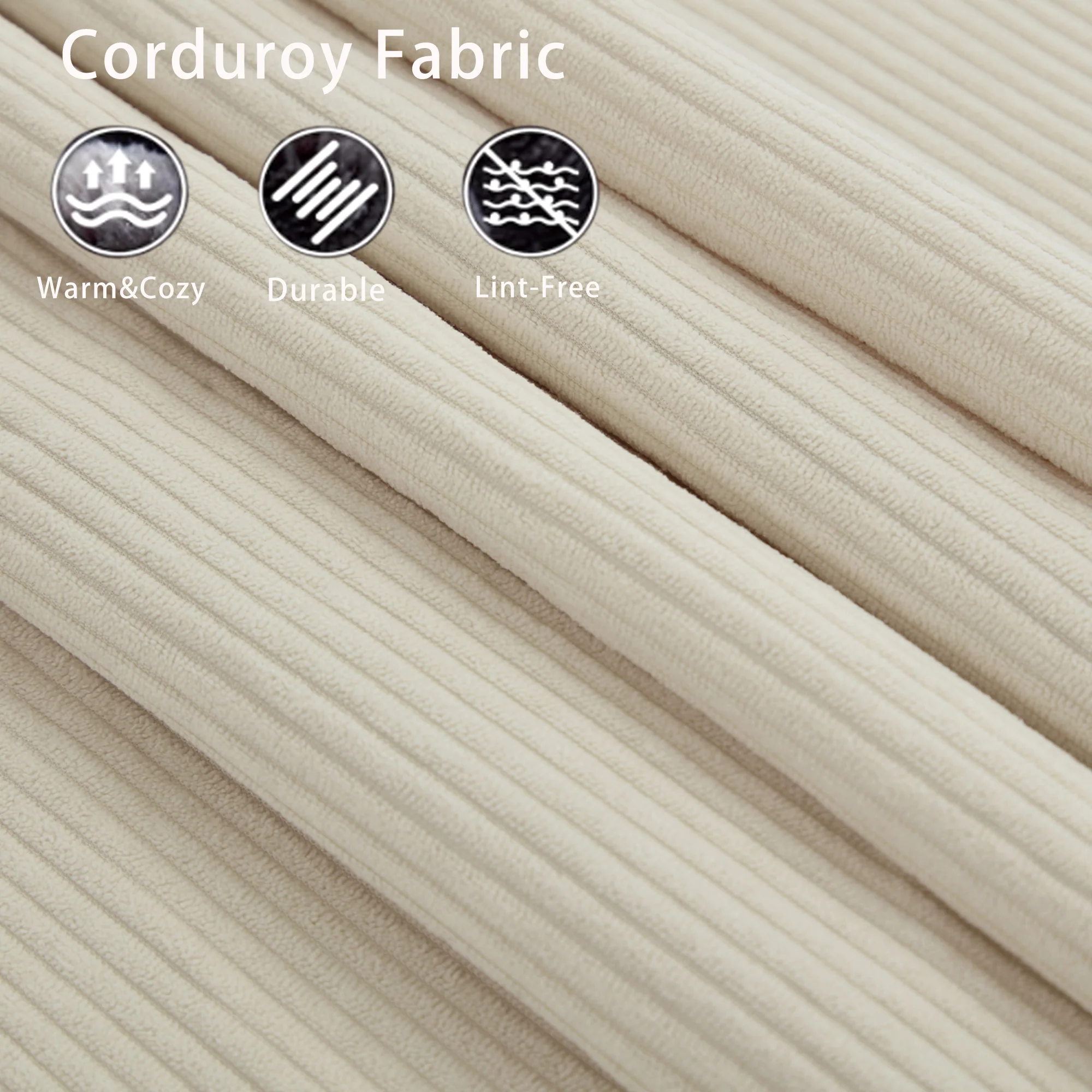 Modular Sofa 6-Piece Set in Beige Corduroy by GigaTech - Image 6