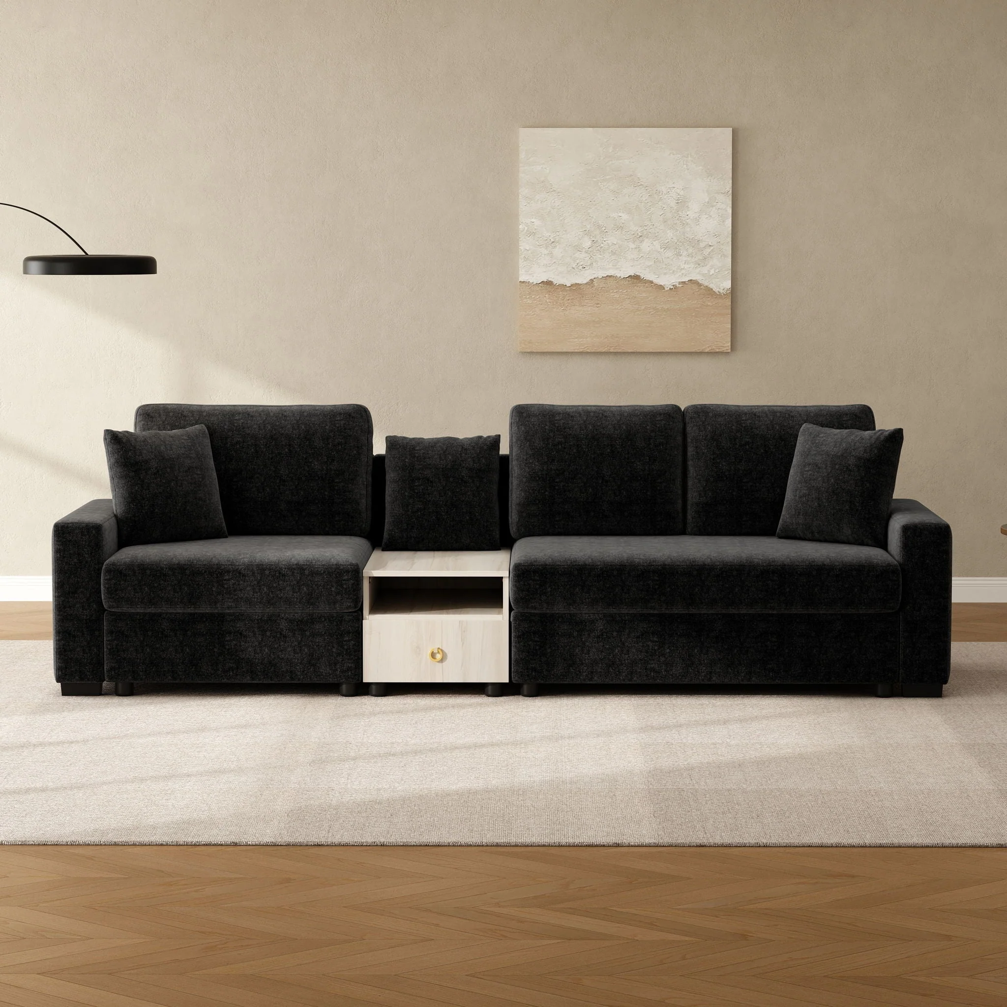 Modular Sofa Couch With Storage Armrest and Center Console - Image 16