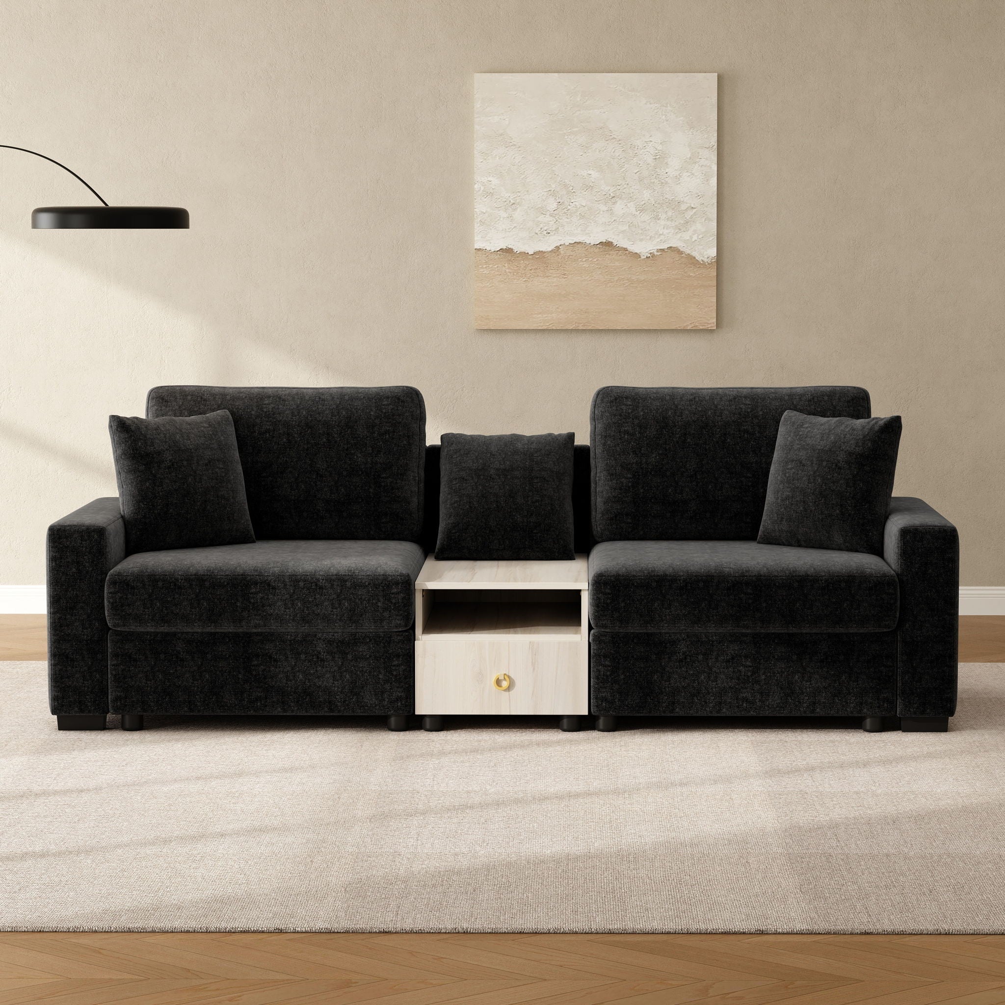 Modular Sofa Couch With Storage Armrest and Center Console - Image 26