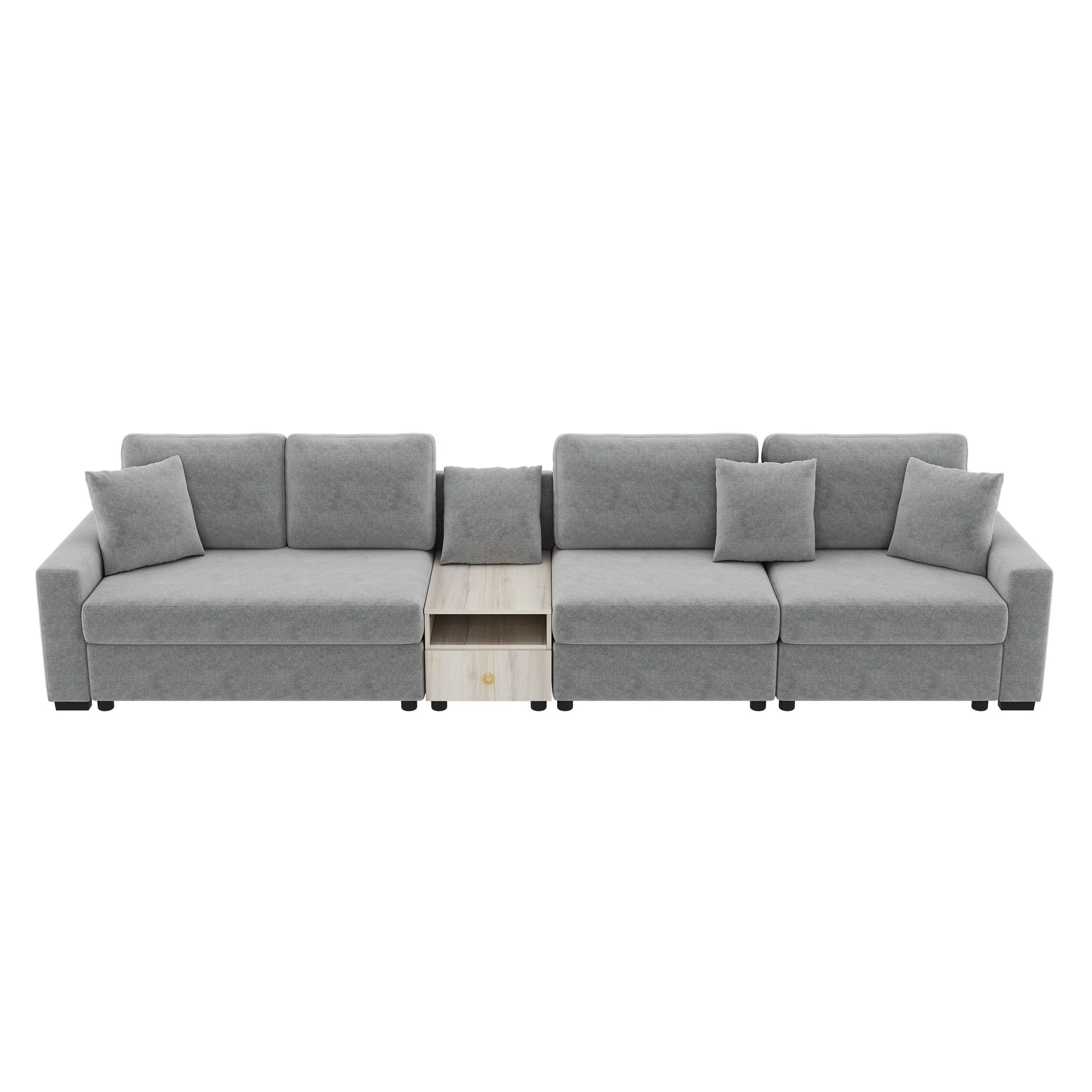Modular Sofa Couch With Storage Armrest and Center Console - Image 4