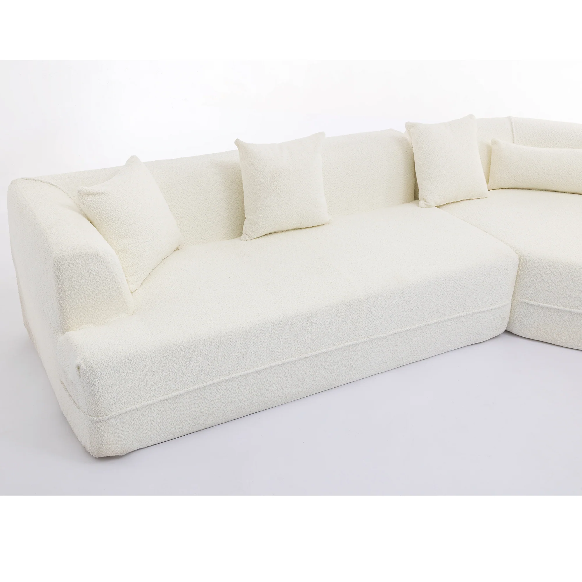 Modular Sofa Modern Minimalist Style Creamy-White - Image 16