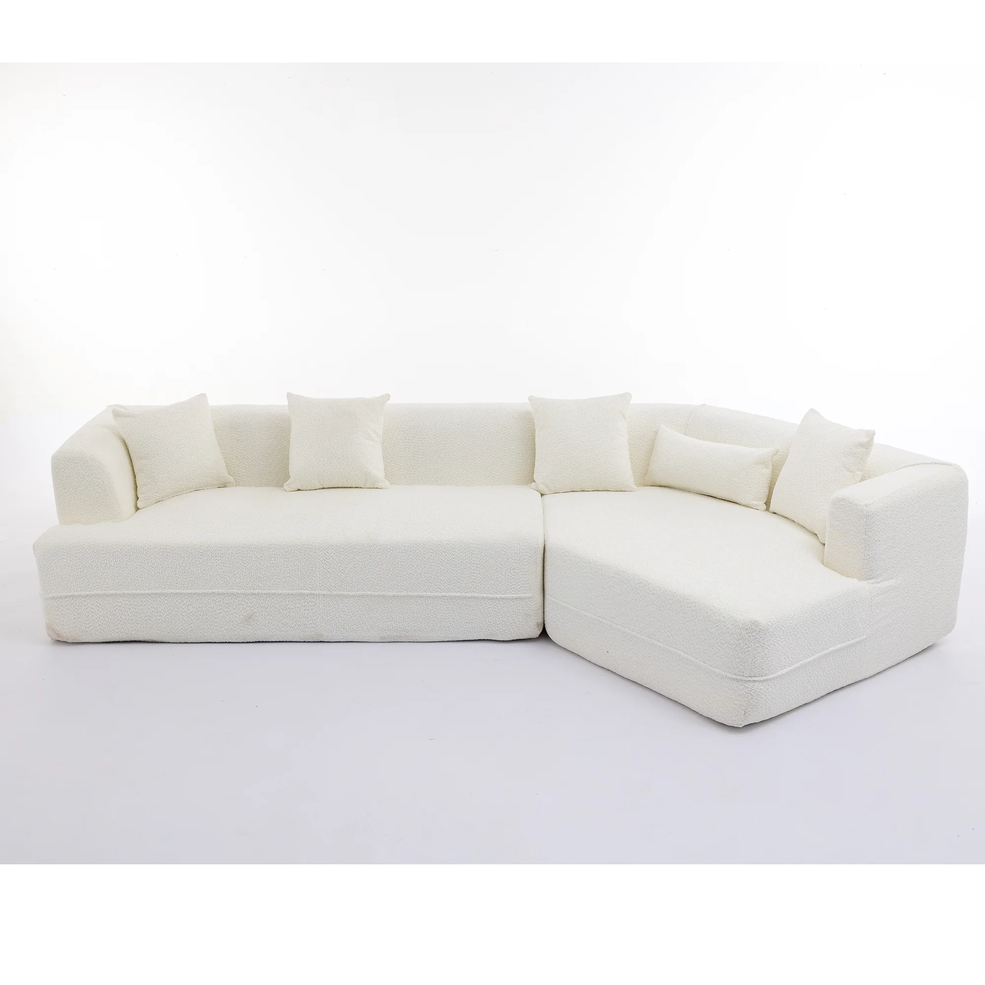 Modular Sofa Modern Minimalist Style Creamy-White - Image 17