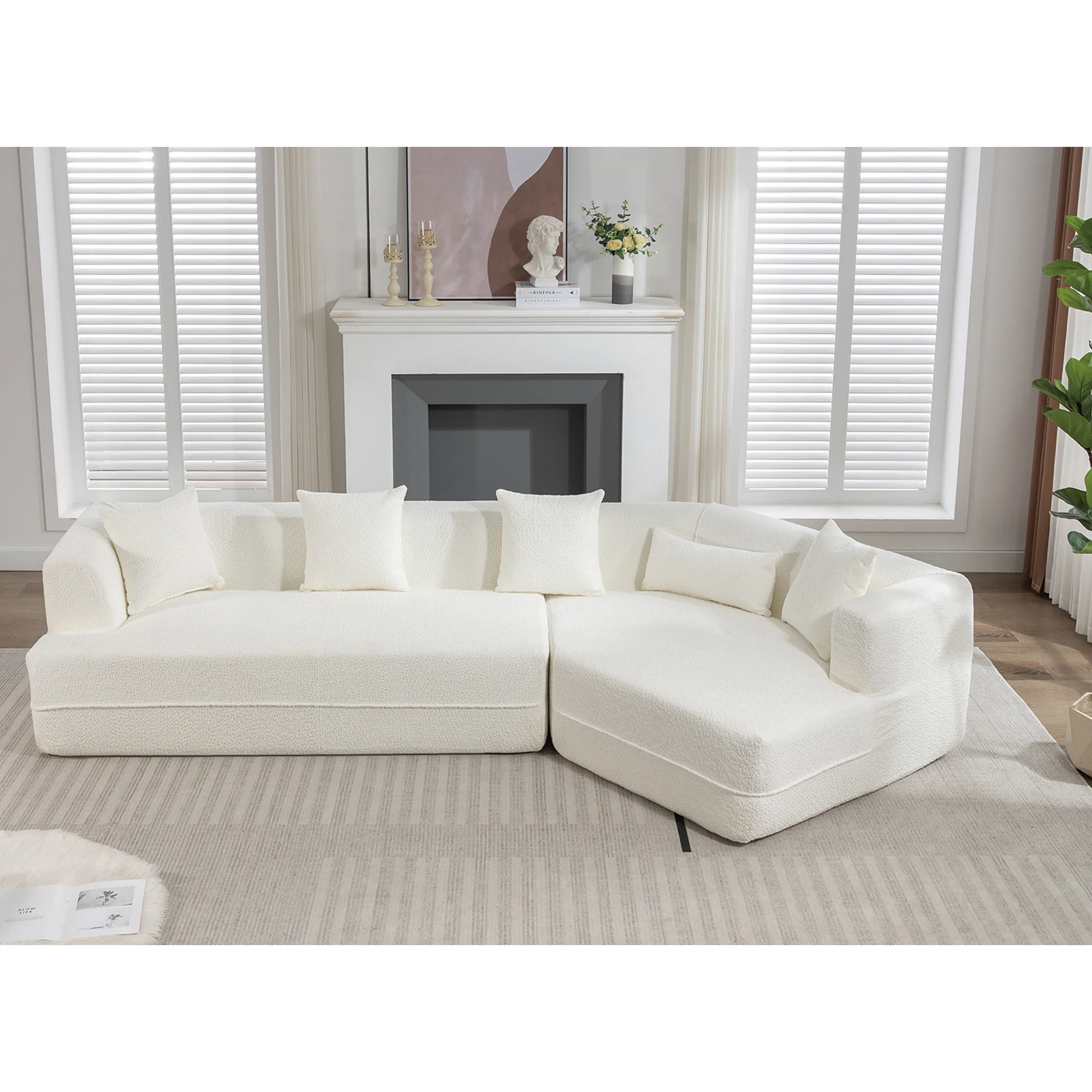 Modular Sofa Modern Minimalist Style Creamy-White - Image 6