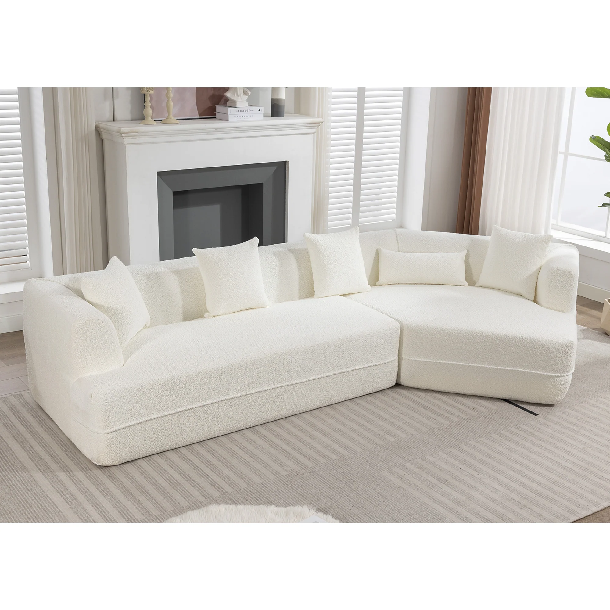 Modular Sofa Modern Minimalist Style Creamy-White - Image 8