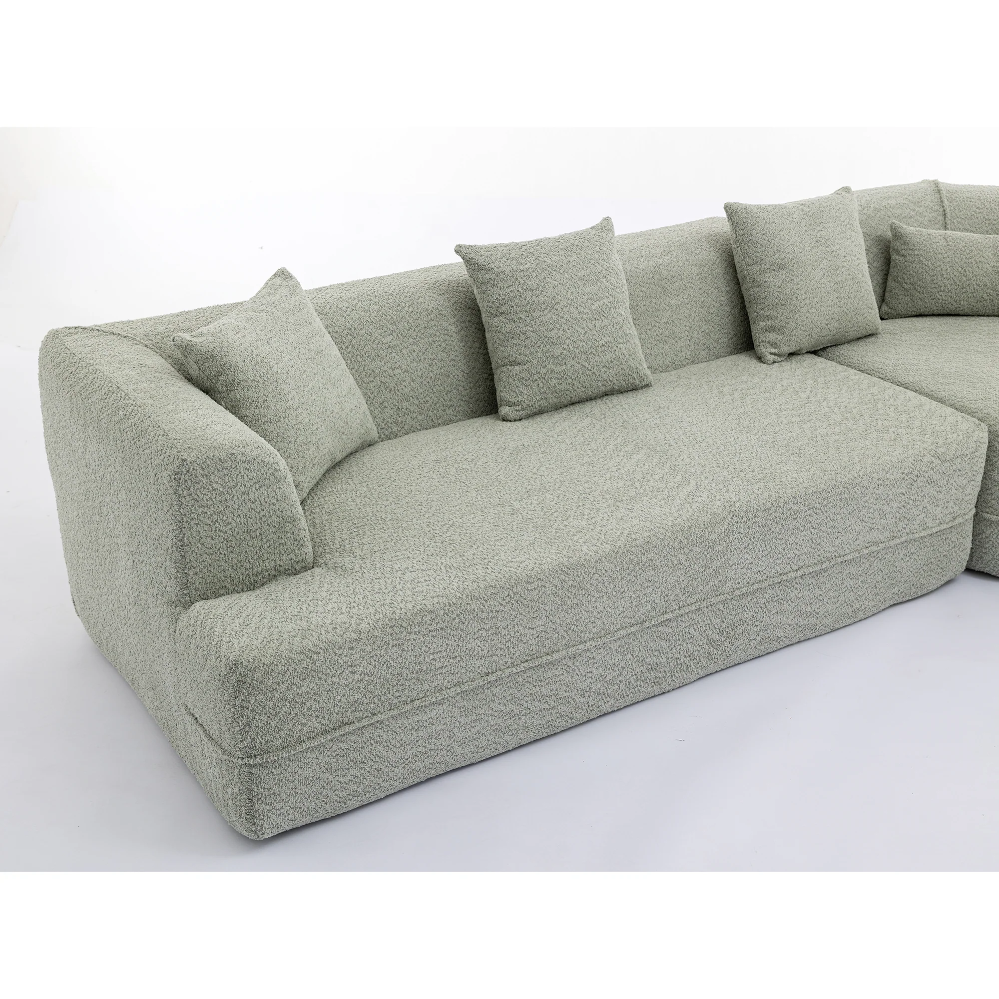 Modular Sofa Modern Minimalist Style Green Upholstered - Image 14