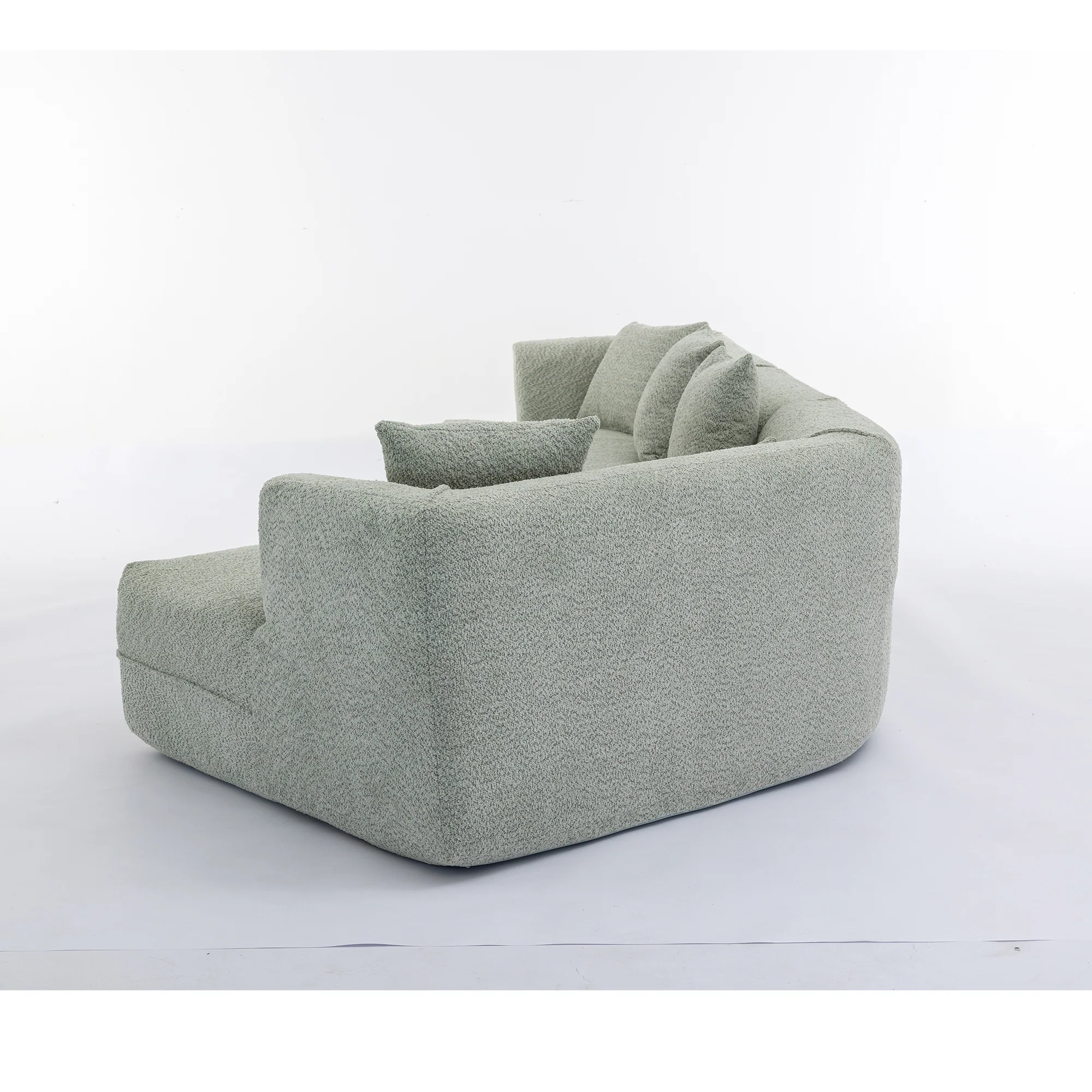 Modular Sofa Modern Minimalist Style Green Upholstered - Image 16