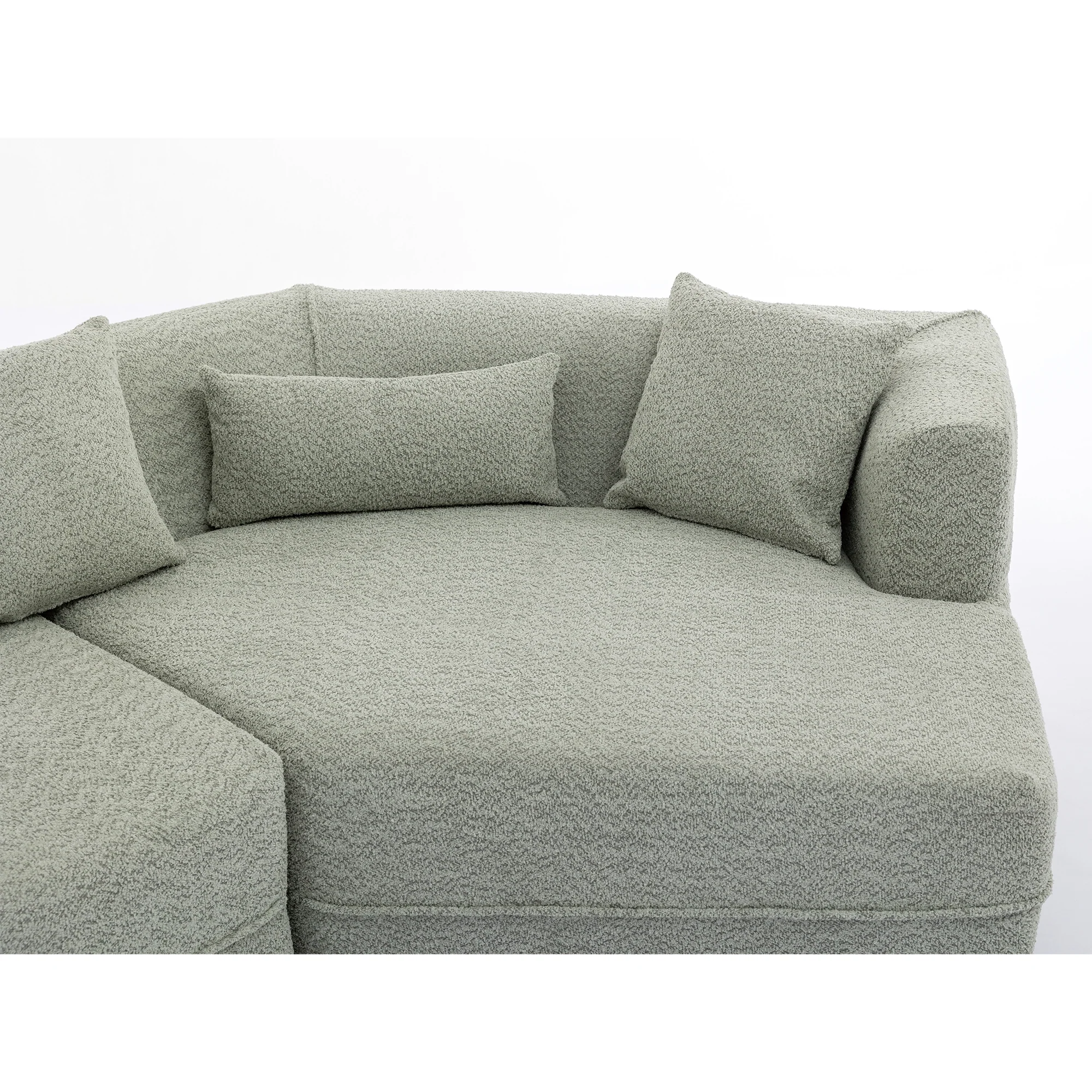 Modular Sofa Modern Minimalist Style Green Upholstered - Image 17