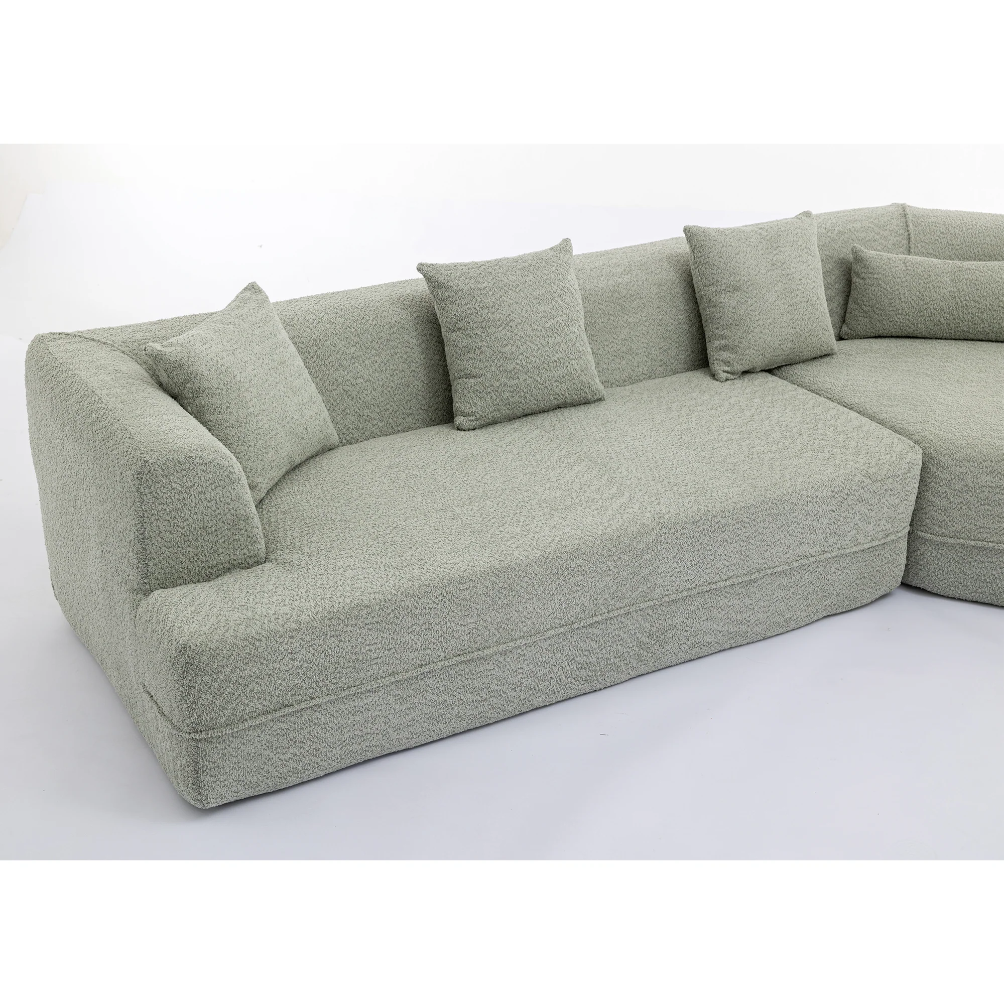 Modular Sofa Modern Minimalist Style Green Upholstered - Image 18