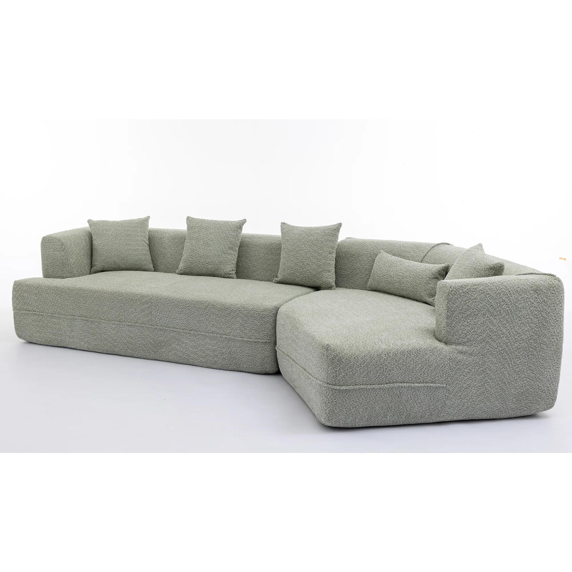 Modular Sofa Modern Minimalist Style Green Upholstered - Image 19