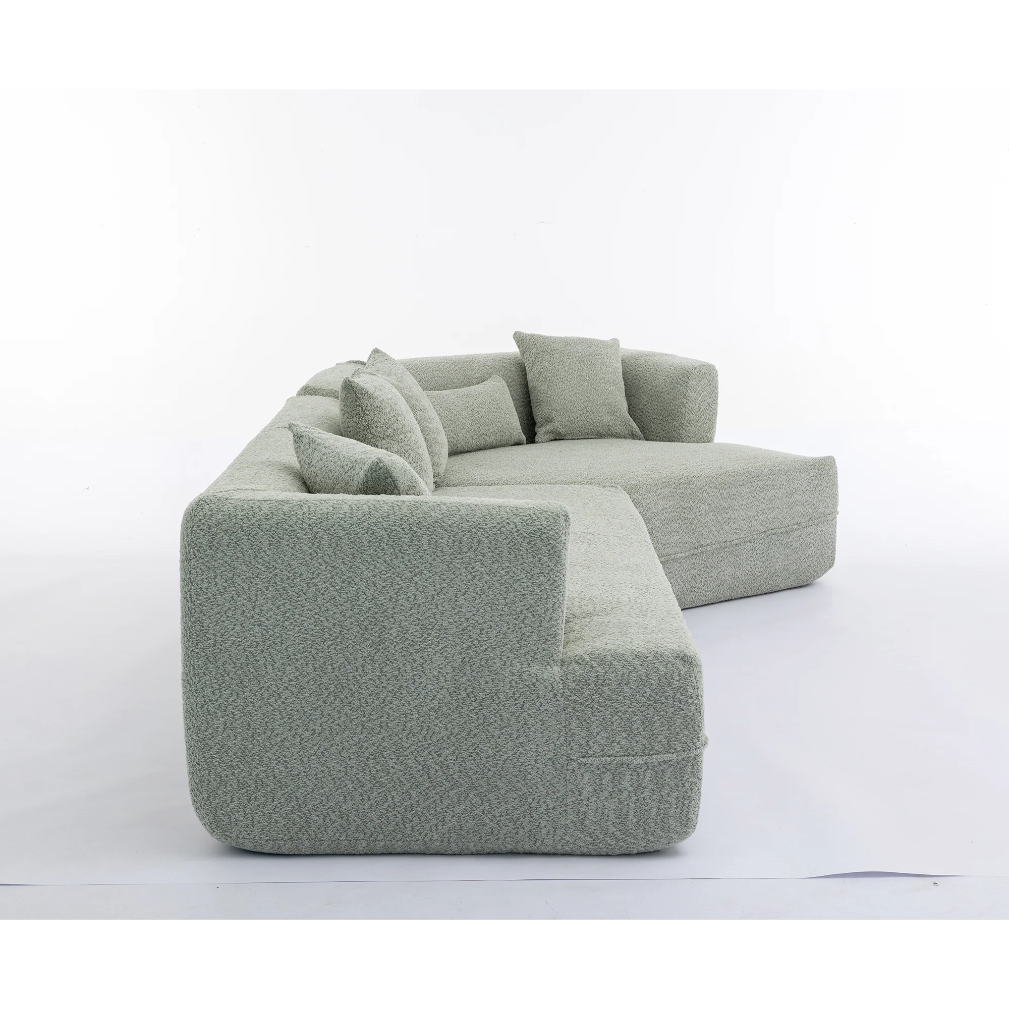 Modular Sofa Modern Minimalist Style Green Upholstered - Image 20