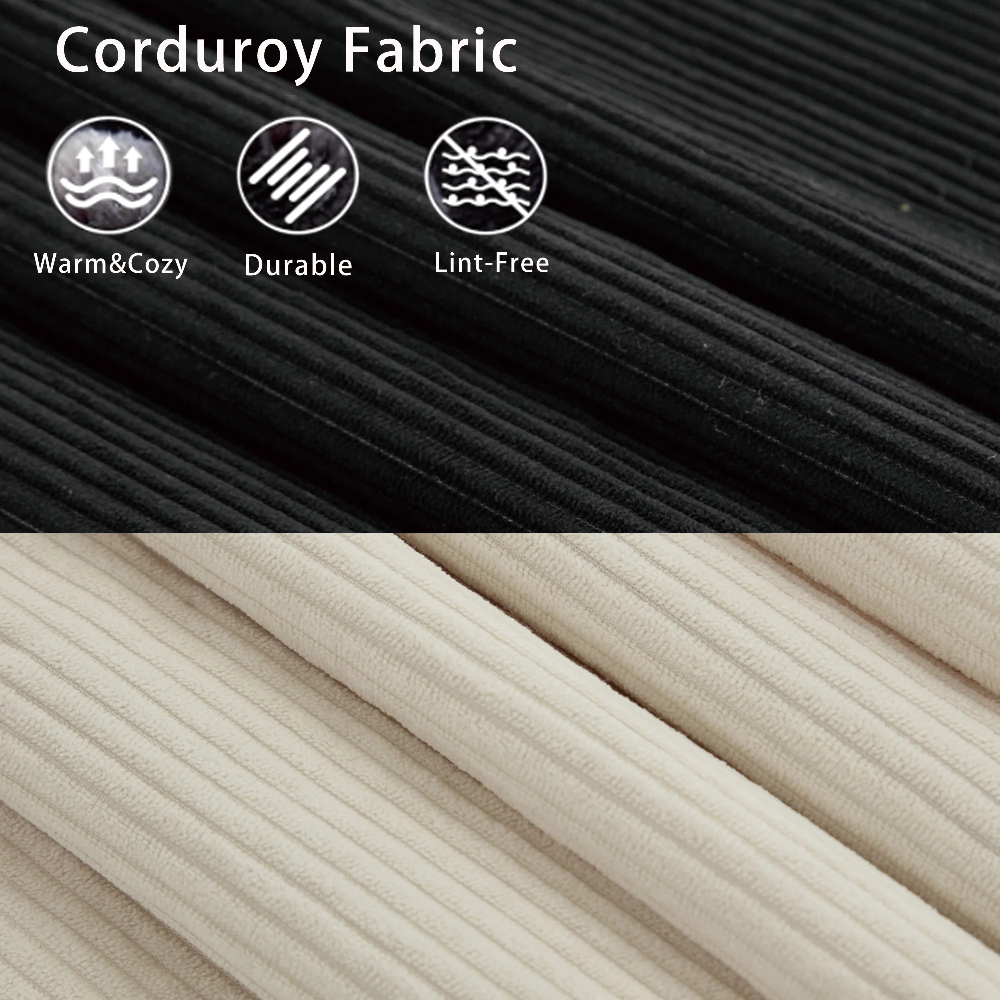 Modular Sofa No Armrests - BeigeBlack - Image 7