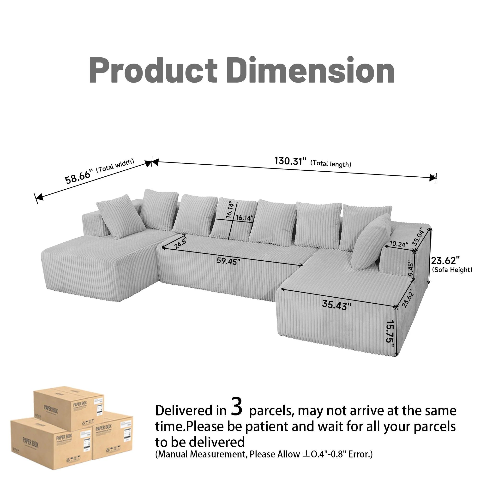 Modular U Shaped Sectional Sofa - Image 6