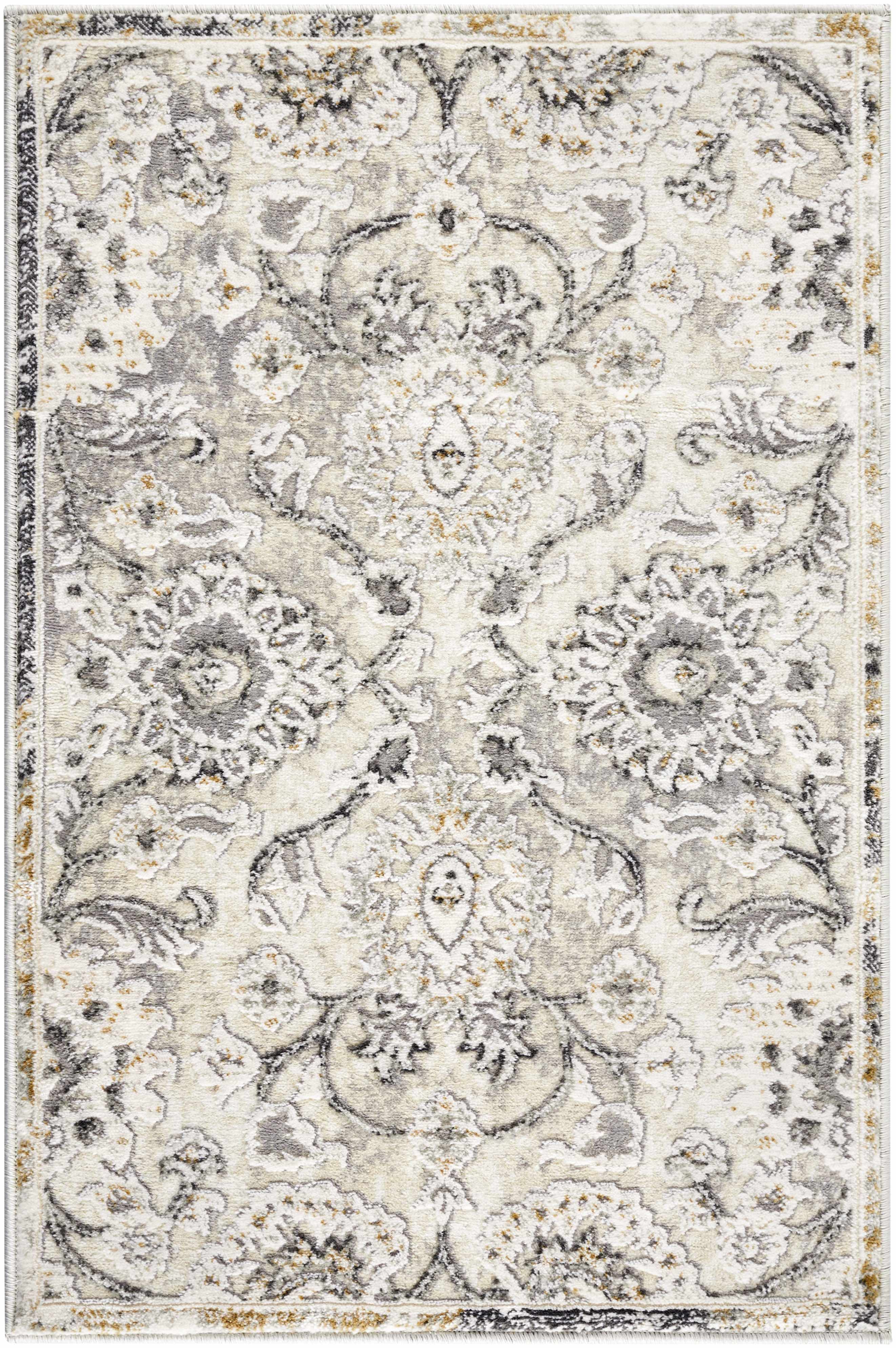 Moelfre Neutral Damask Area Rug - Image 7