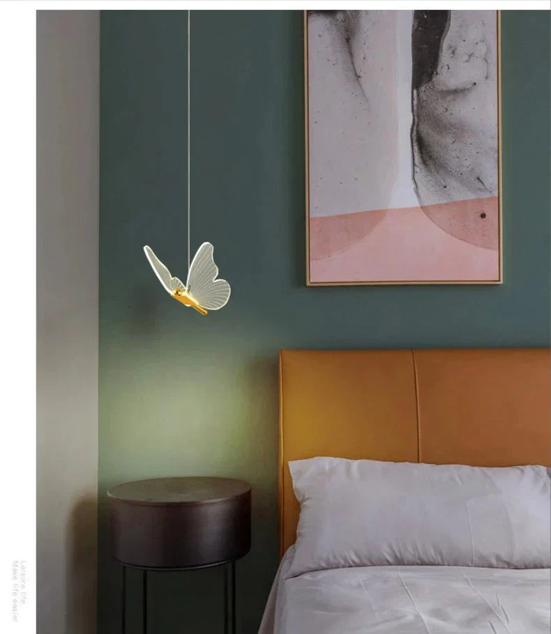 Moktan Sabai Nordic Butterfly LED Pendant Lamp – Modern Bedroom Ceiling Light - Image 10