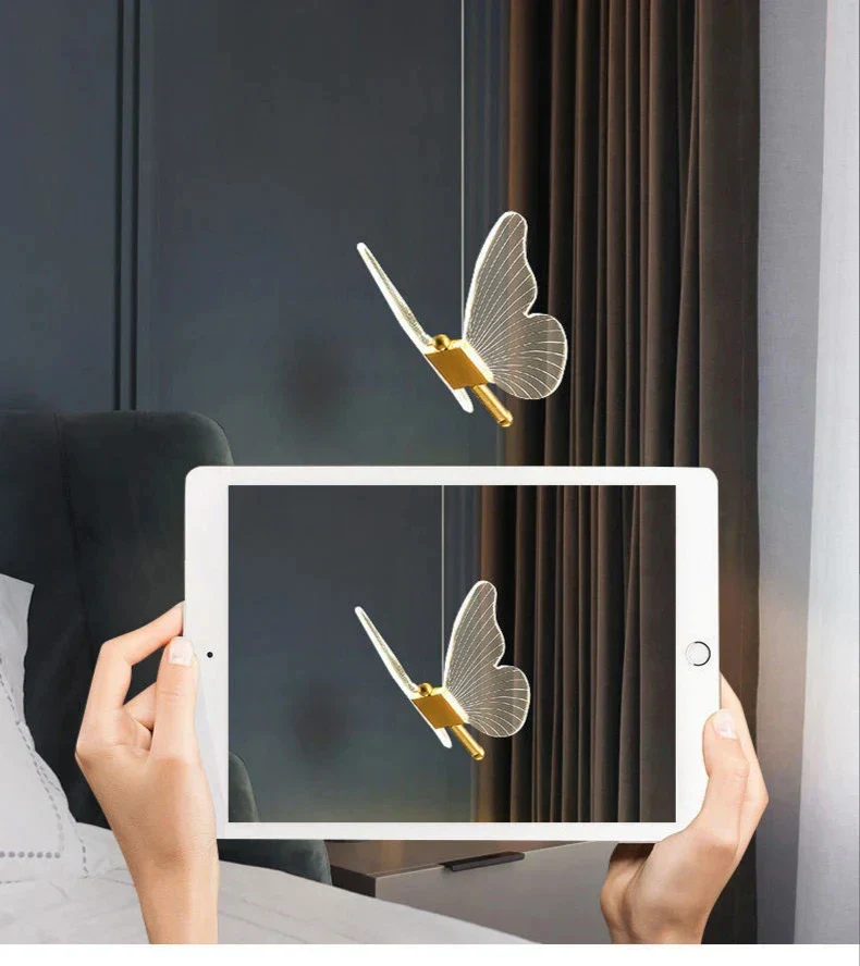 Moktan Sabai Nordic Butterfly LED Pendant Lamp – Modern Bedroom Ceiling Light - Image 11