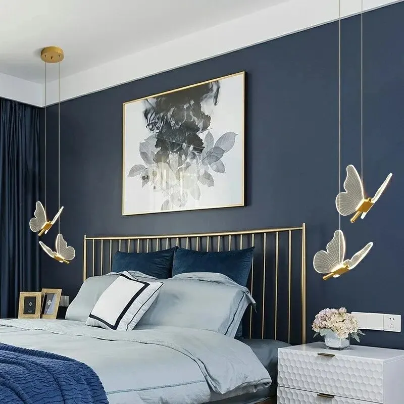 Moktan Sabai Nordic Butterfly LED Pendant Lamp – Modern Bedroom Ceiling Light - Image 2