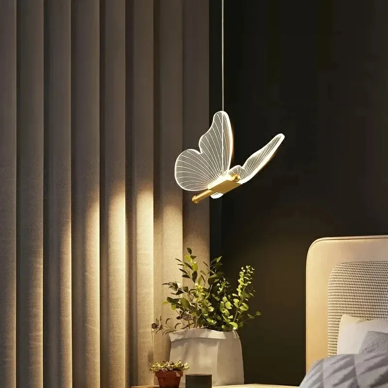 Moktan Sabai Nordic Butterfly LED Pendant Lamp – Modern Bedroom Ceiling Light - Image 4