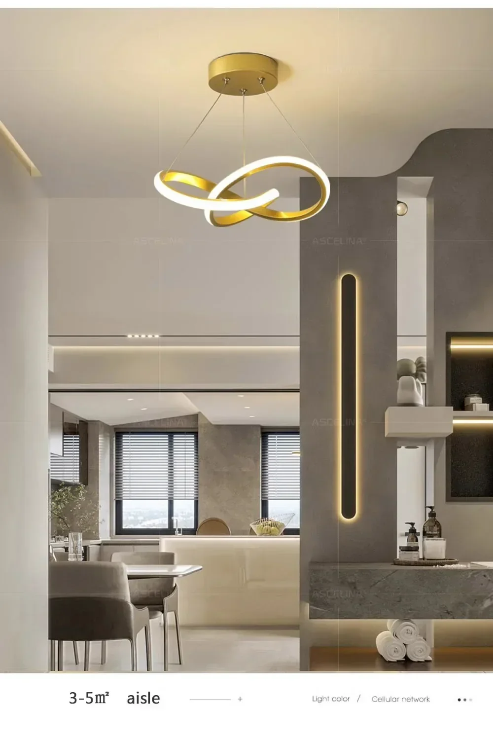 Moktan Sabai Nordic LED Pendant Lamp – Modern Ceiling Light for Dining & Living Room - Image 8