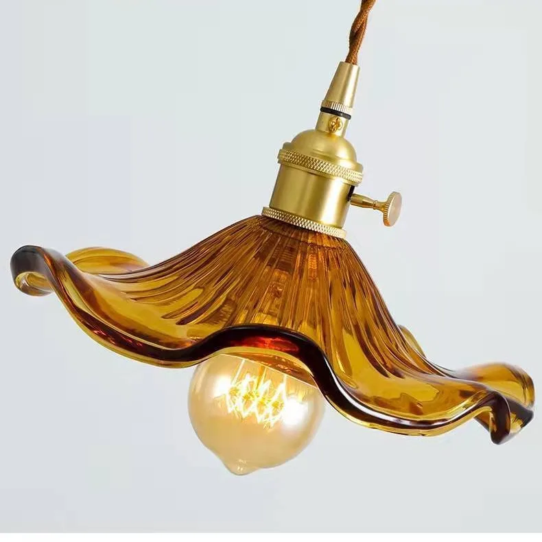 Moktan Sabai Nordic LED Pendant Light – Colorful Glass Copper Hanging Lamp - Image 15
