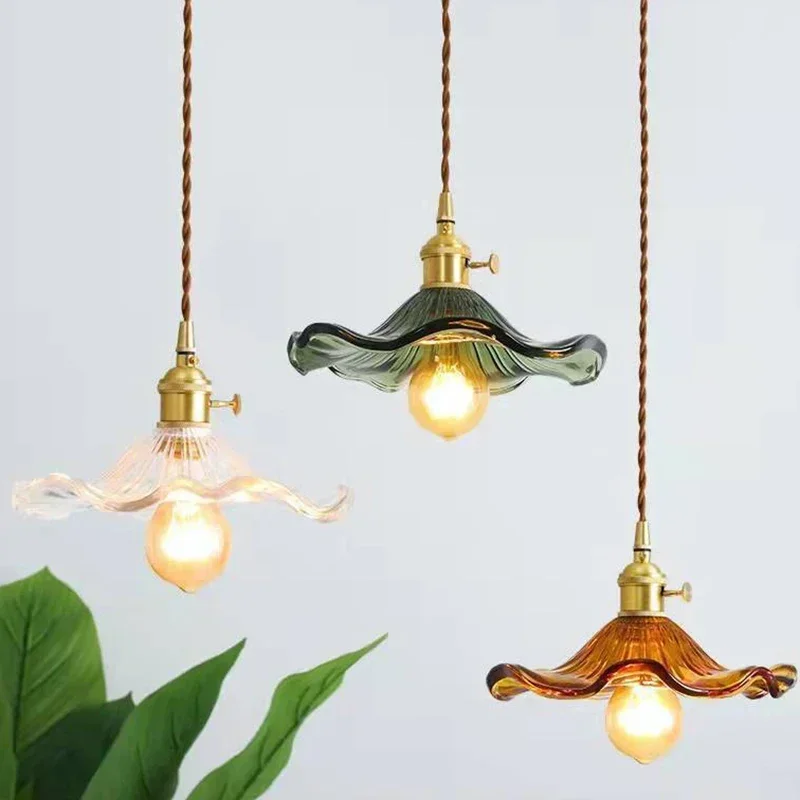 Moktan Sabai Nordic LED Pendant Light – Colorful Glass Copper Hanging Lamp - Image 2