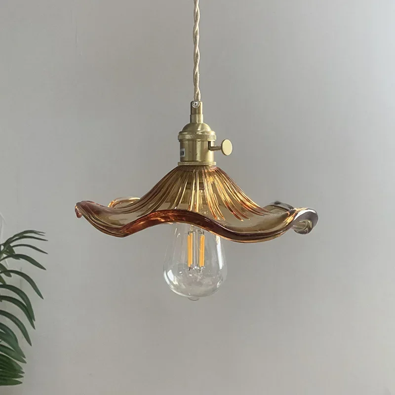 Moktan Sabai Nordic LED Pendant Light – Colorful Glass Copper Hanging Lamp - Image 4