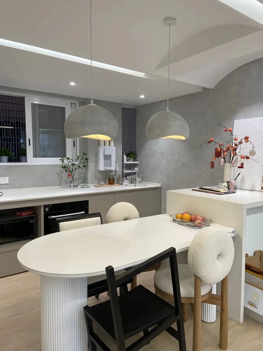 Moktan Sabai Nordic Wabi Sabi LED Chandelier – E27 Pendant Light for Kitchen & Bar - Image 17
