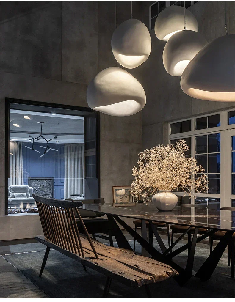 Moktan Sabai Nordic Wabi Sabi LED Chandelier – E27 Pendant Light for Kitchen & Bar - Image 19
