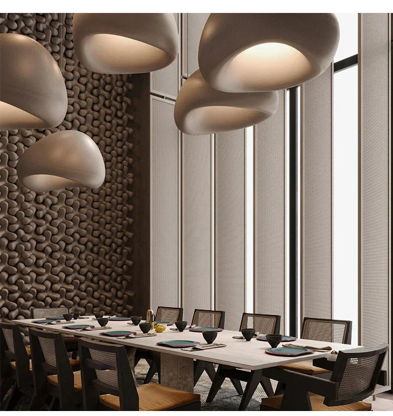 Moktan Sabai Nordic Wabi Sabi LED Chandelier – E27 Pendant Light for Kitchen & Bar - Image 22