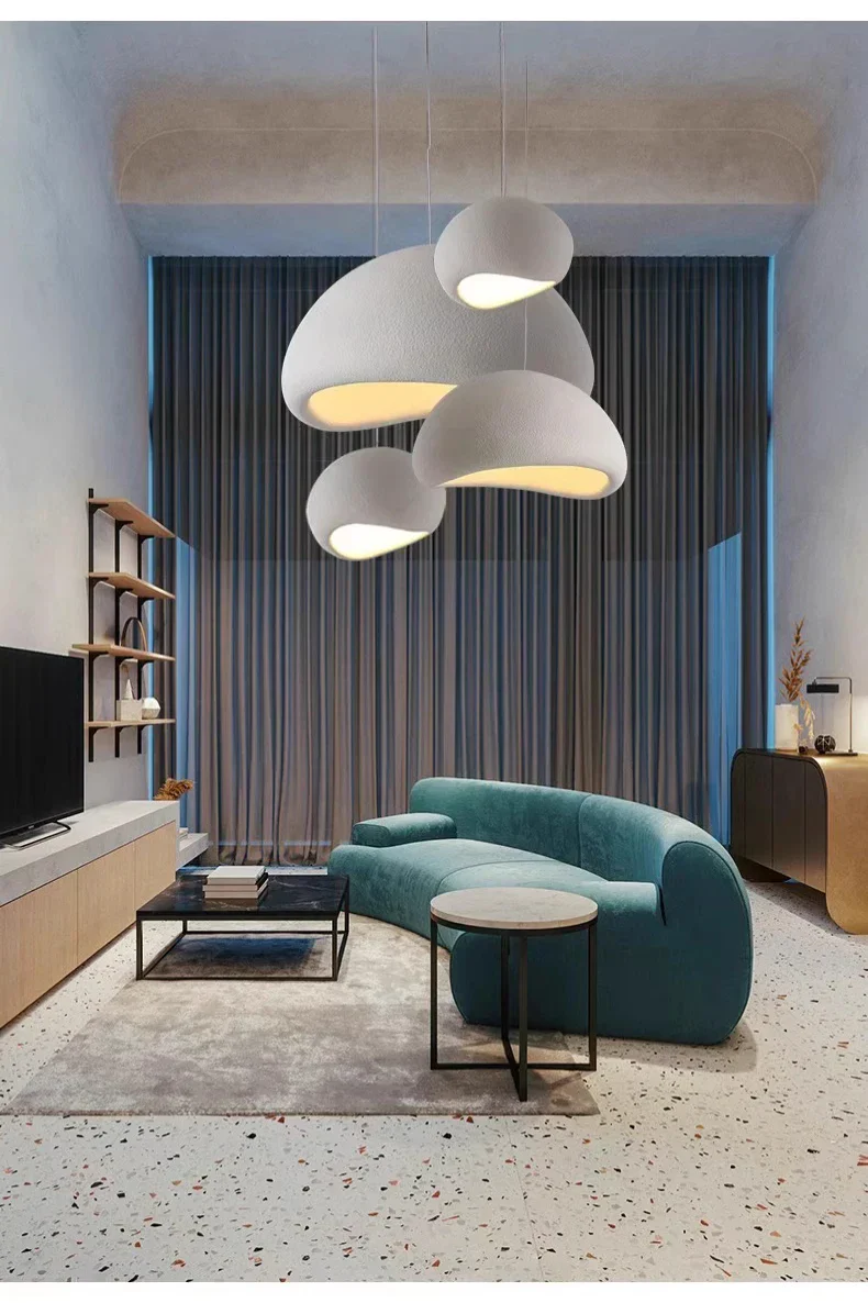 Moktan Sabai Nordic Wabi Sabi LED Chandelier – E27 Pendant Light for Kitchen & Bar - Image 23