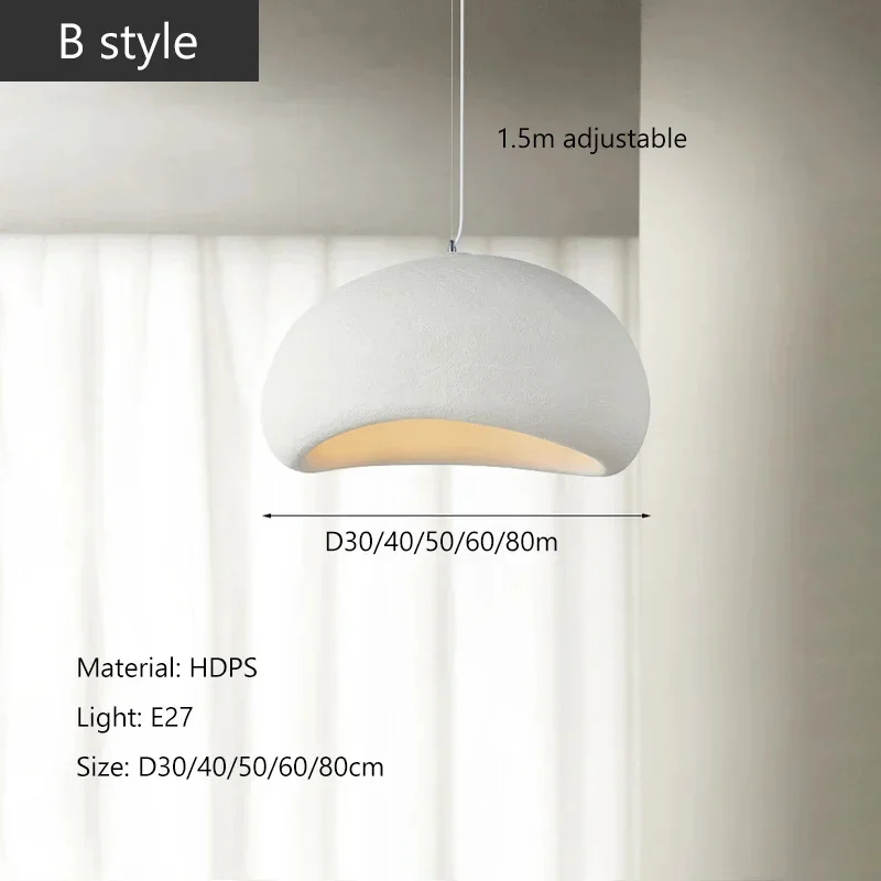 Moktan Sabai Nordic Wabi Sabi LED Chandelier – E27 Pendant Light for Kitchen & Bar - Image 31