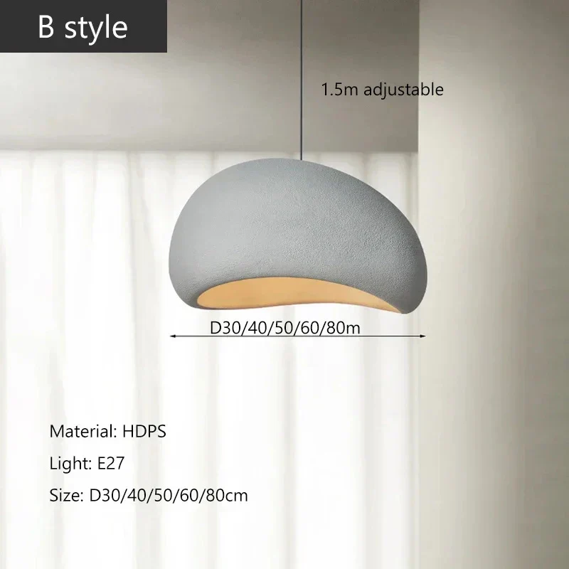 Moktan Sabai Nordic Wabi Sabi LED Chandelier – E27 Pendant Light for Kitchen & Bar - Image 32