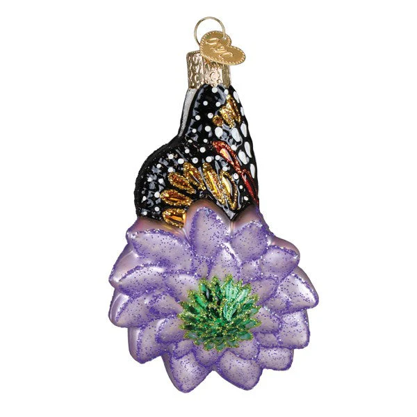 Monarch Butterfly On Flower Ornament - Image 3