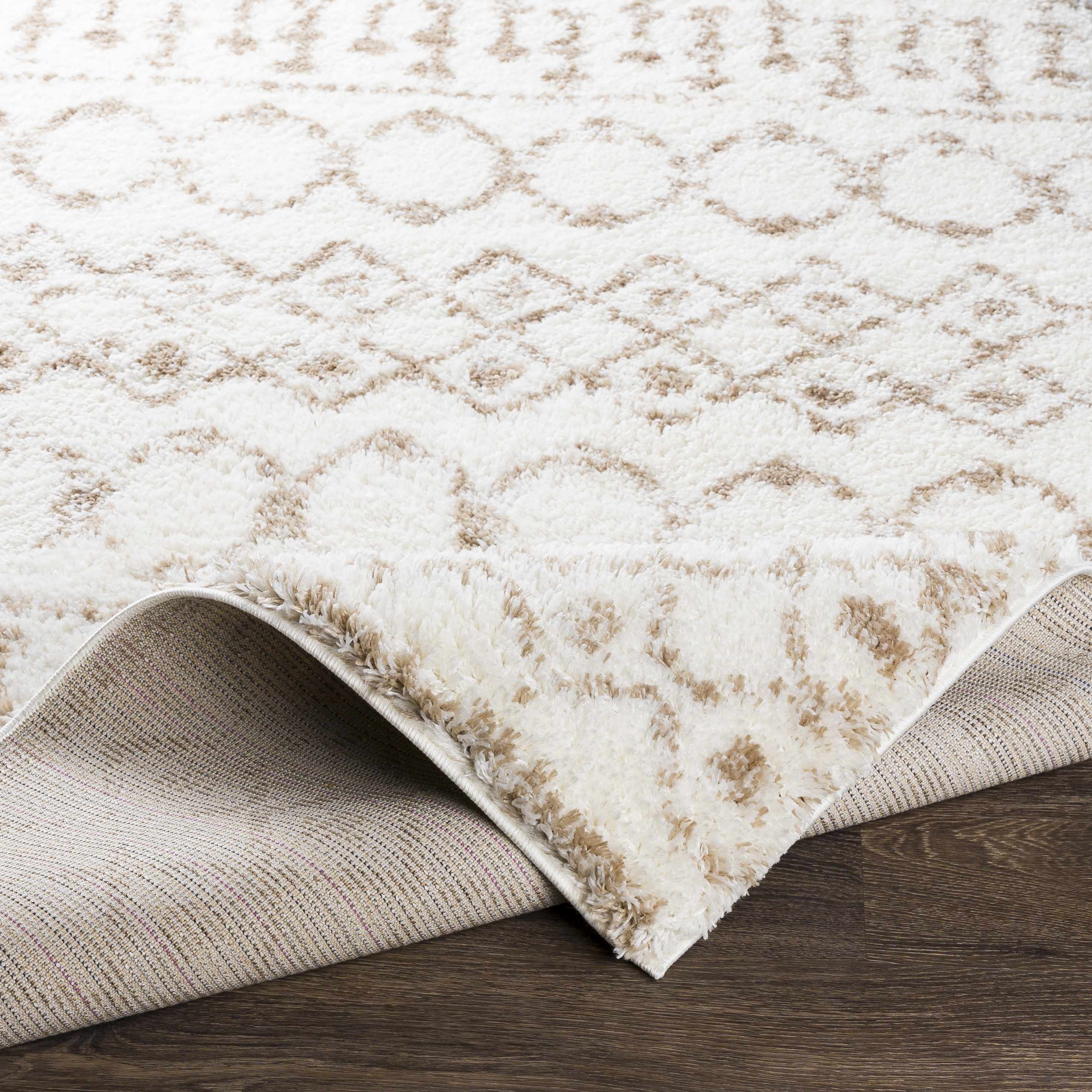 Monarch Cream&Tan Trellis Plush Rug - Image 5