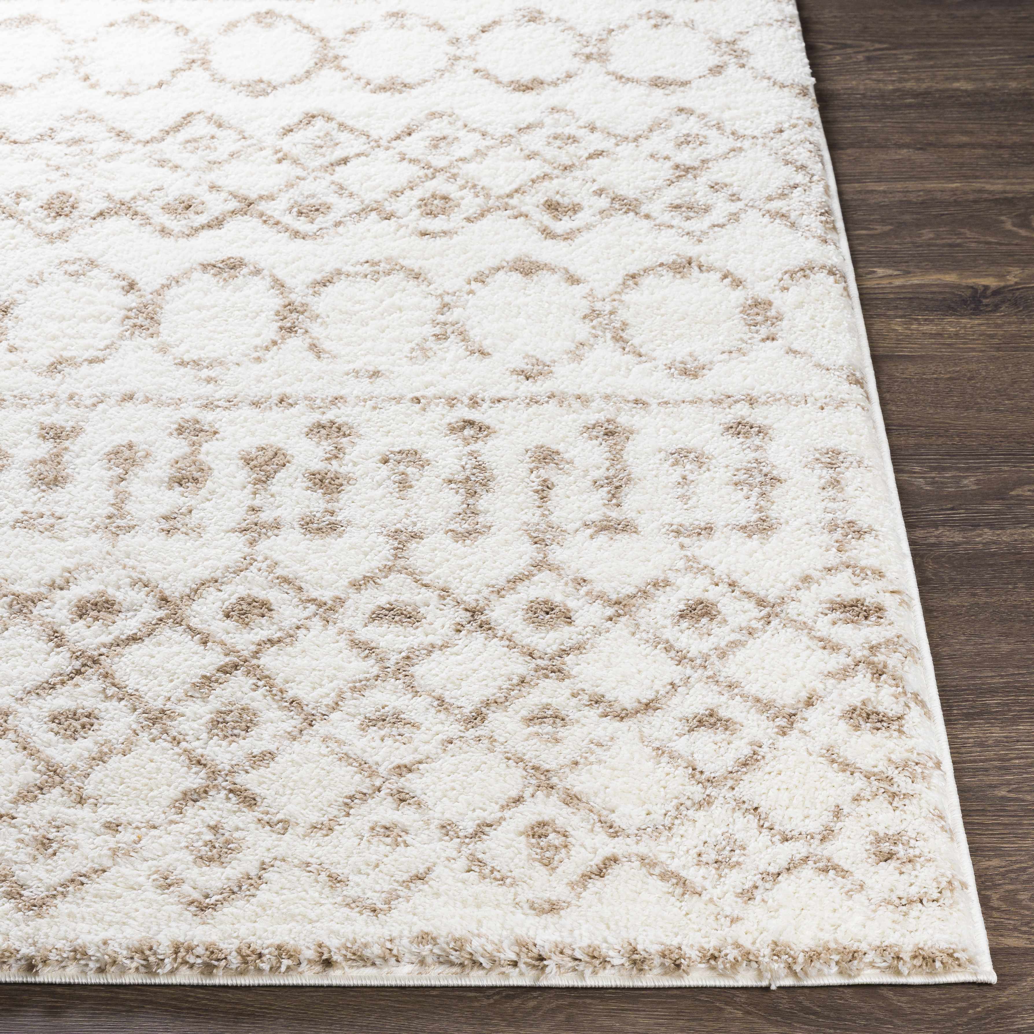 Monarch Cream&Tan Trellis Plush Rug - Image 7