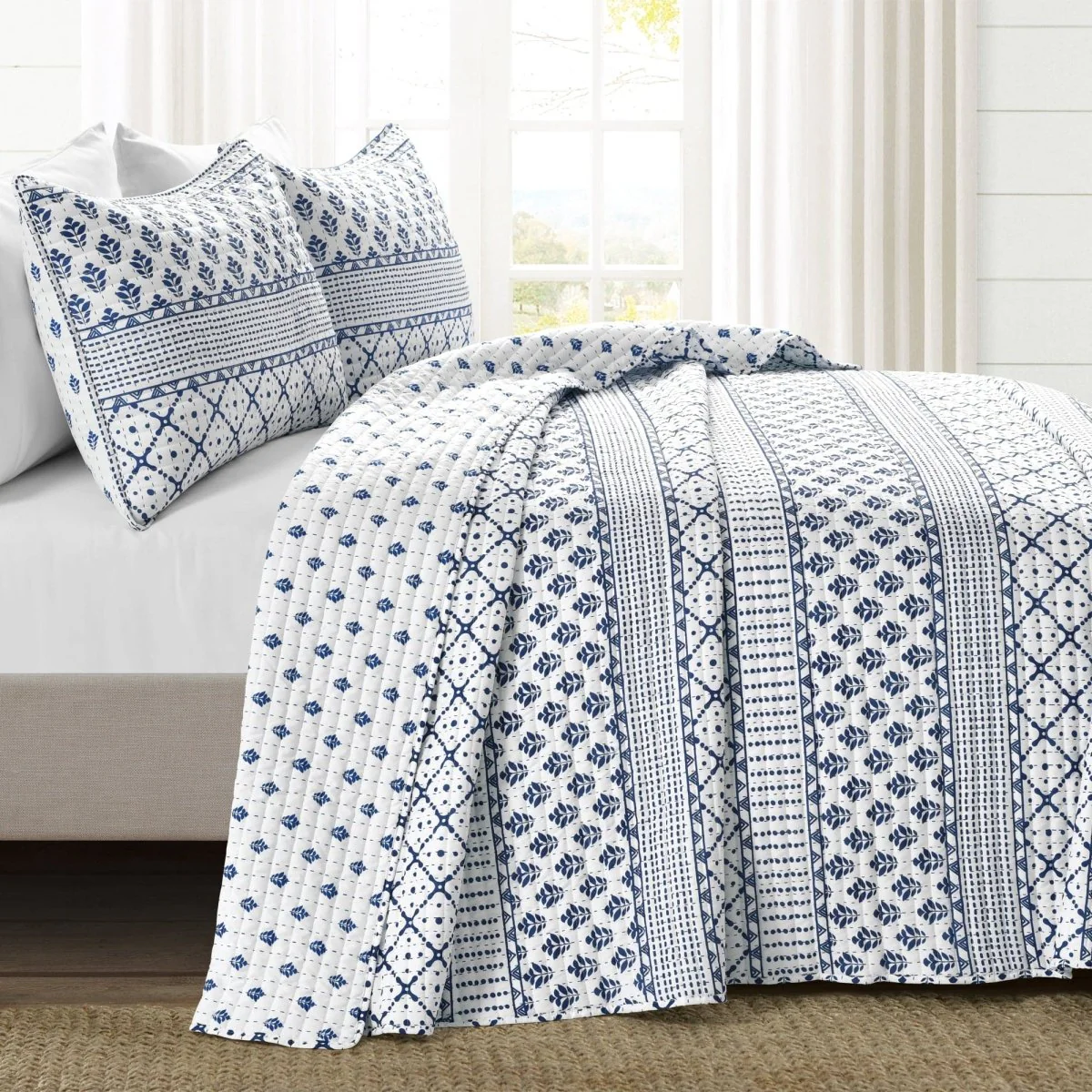 Monique Stripe 3 Piece Quilt Set - Image 6