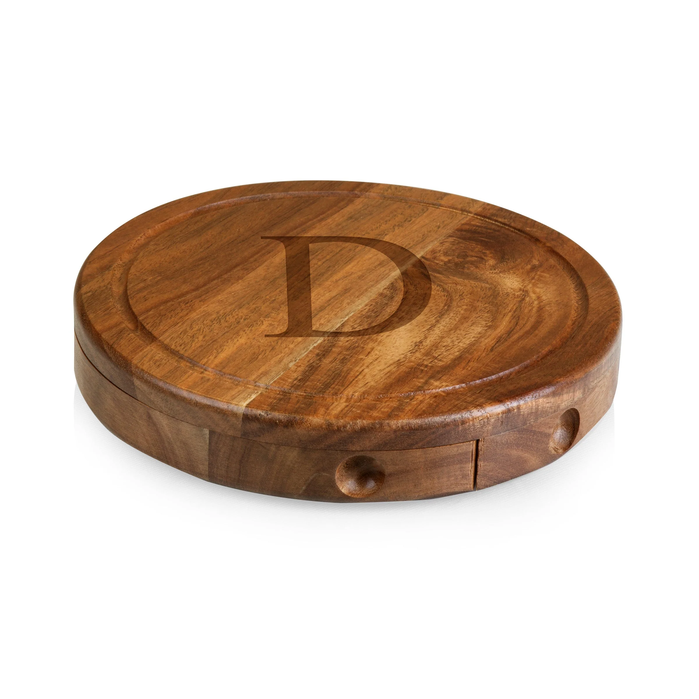 Monogram - Acacia Brie Cheese Cutting Board & Tools Set - Image 10