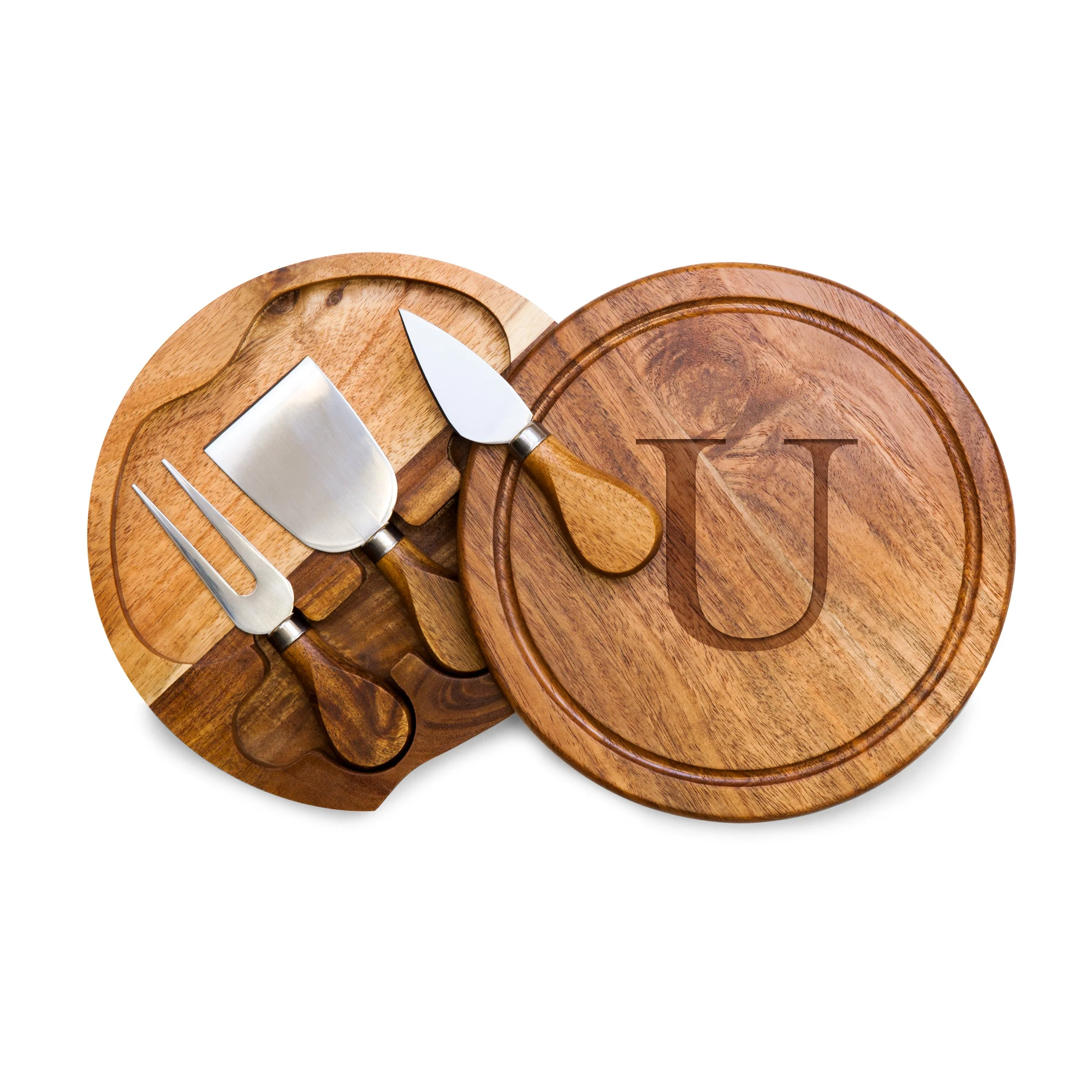 Monogram - Acacia Brie Cheese Cutting Board & Tools Set - Image 101