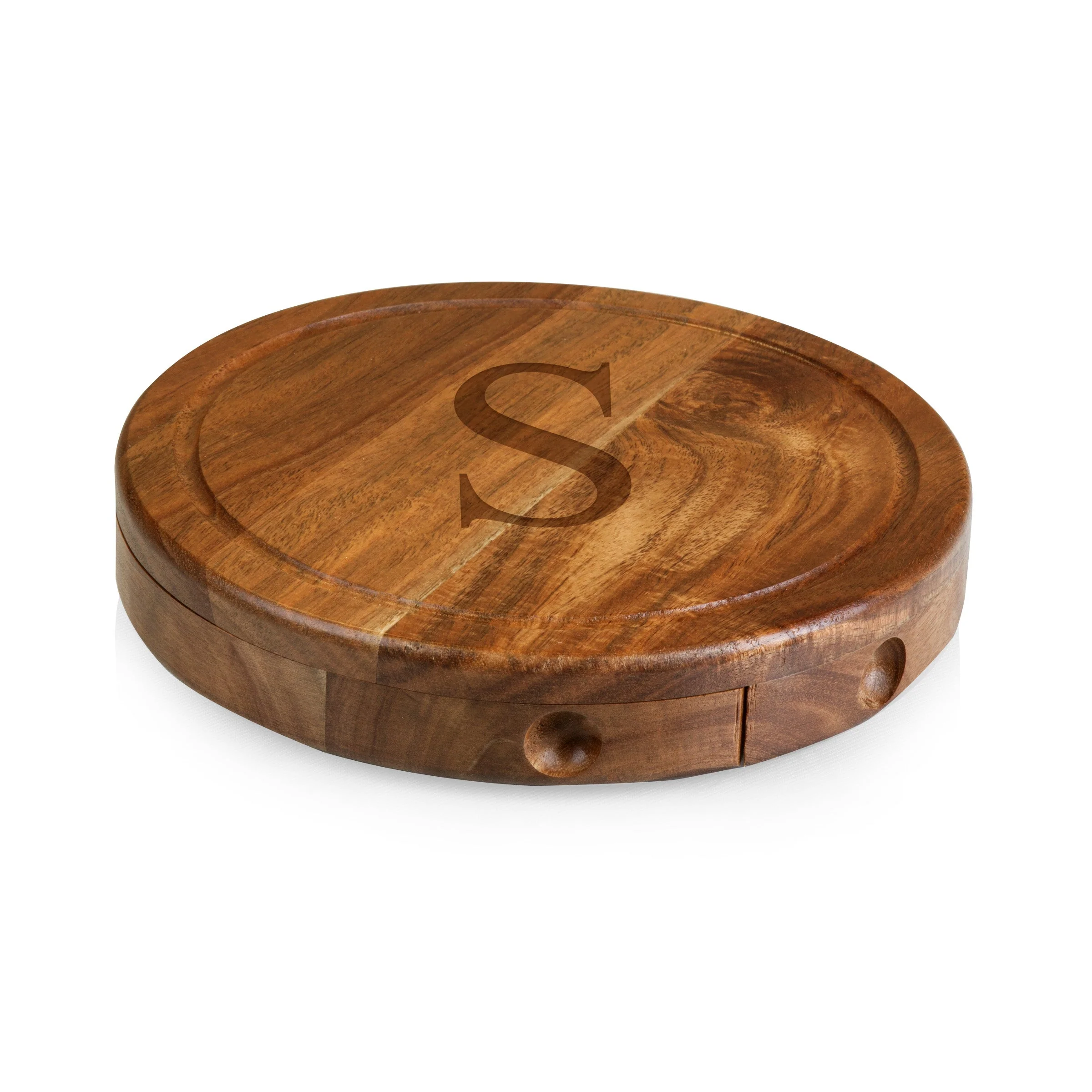 Monogram - Acacia Brie Cheese Cutting Board & Tools Set - Image 51