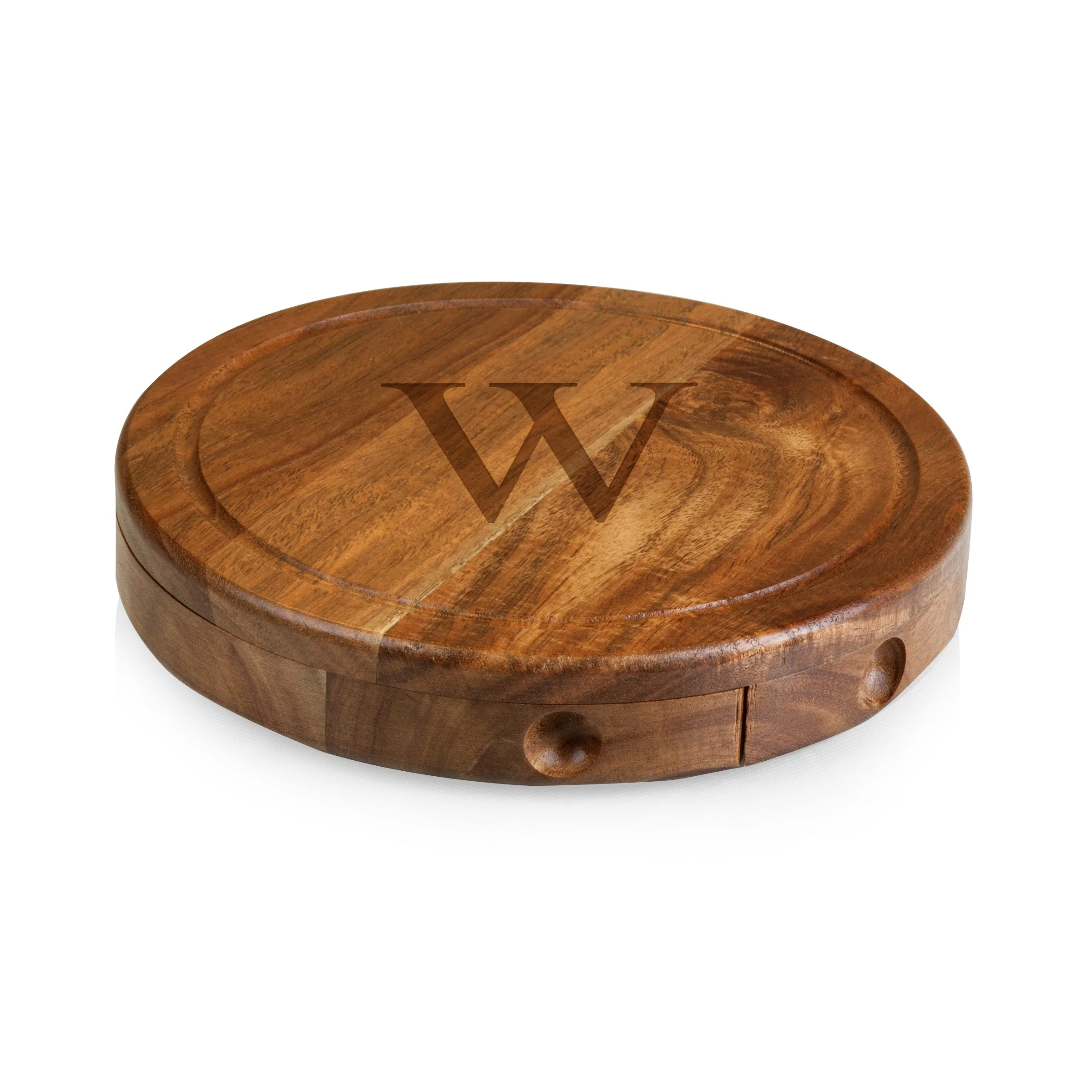 Monogram - Acacia Brie Cheese Cutting Board & Tools Set - Image 63