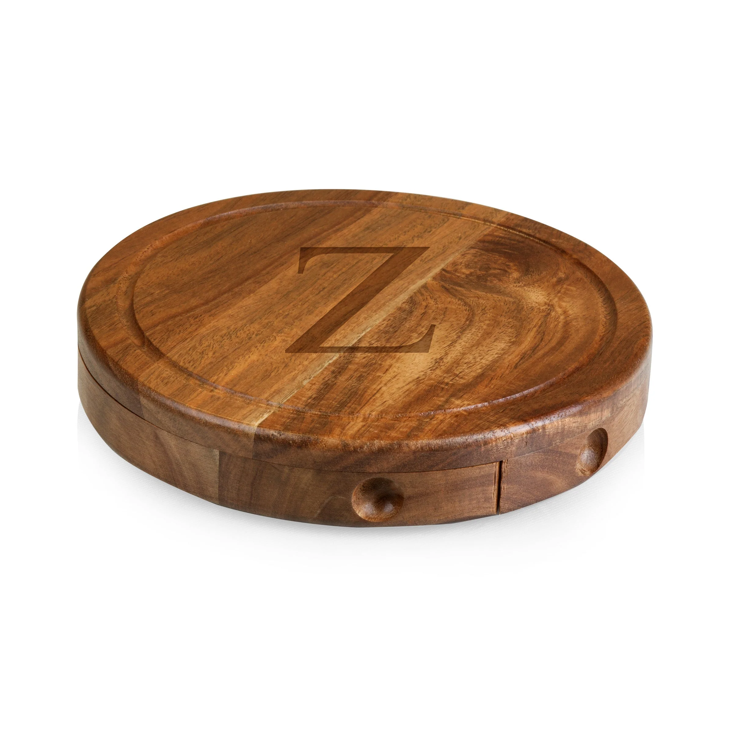 Monogram - Acacia Brie Cheese Cutting Board & Tools Set - Image 72