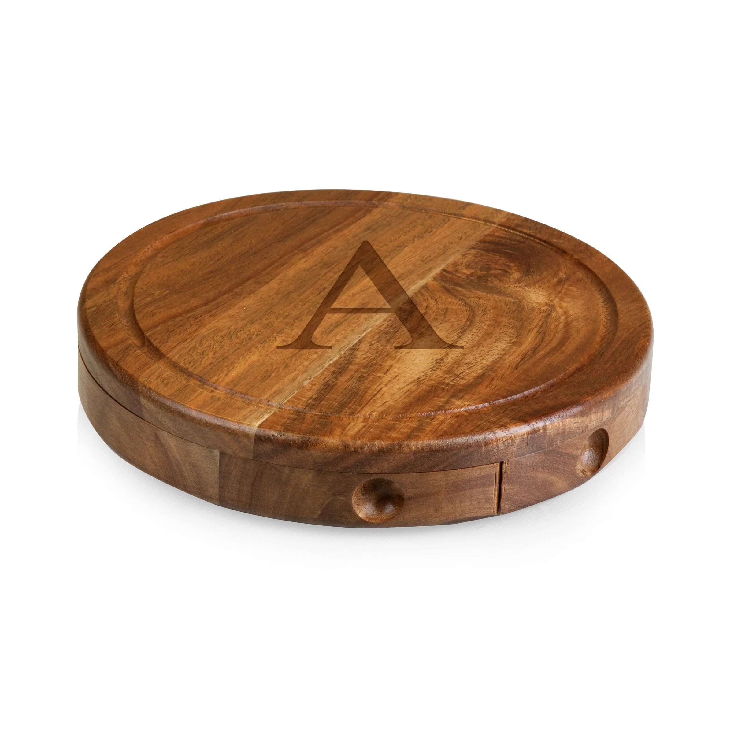 Monogram - Acacia Brie Cheese Cutting Board & Tools Set - Image 74