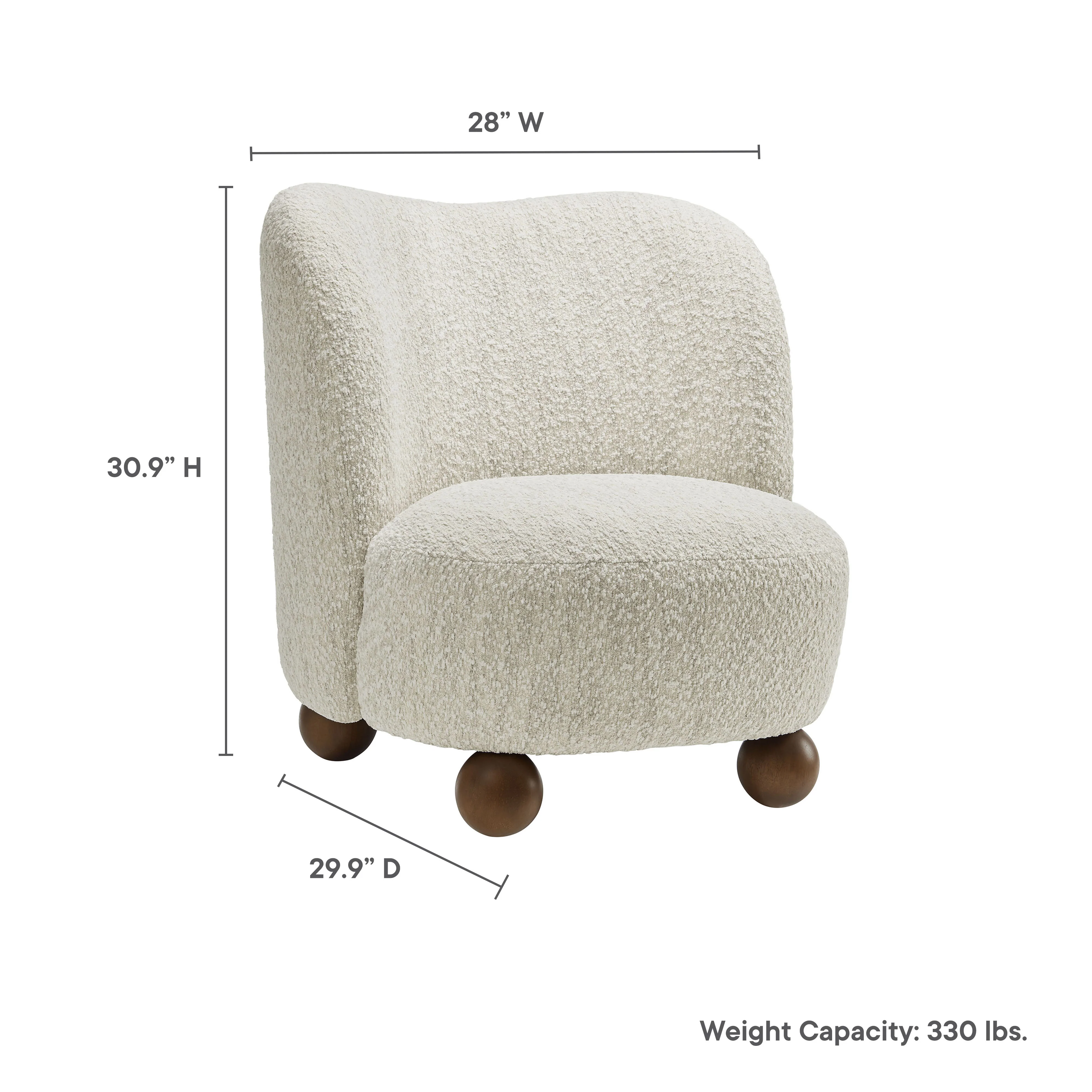 Monroe Boucle Fabric Accent Chair by Modway - Image 2