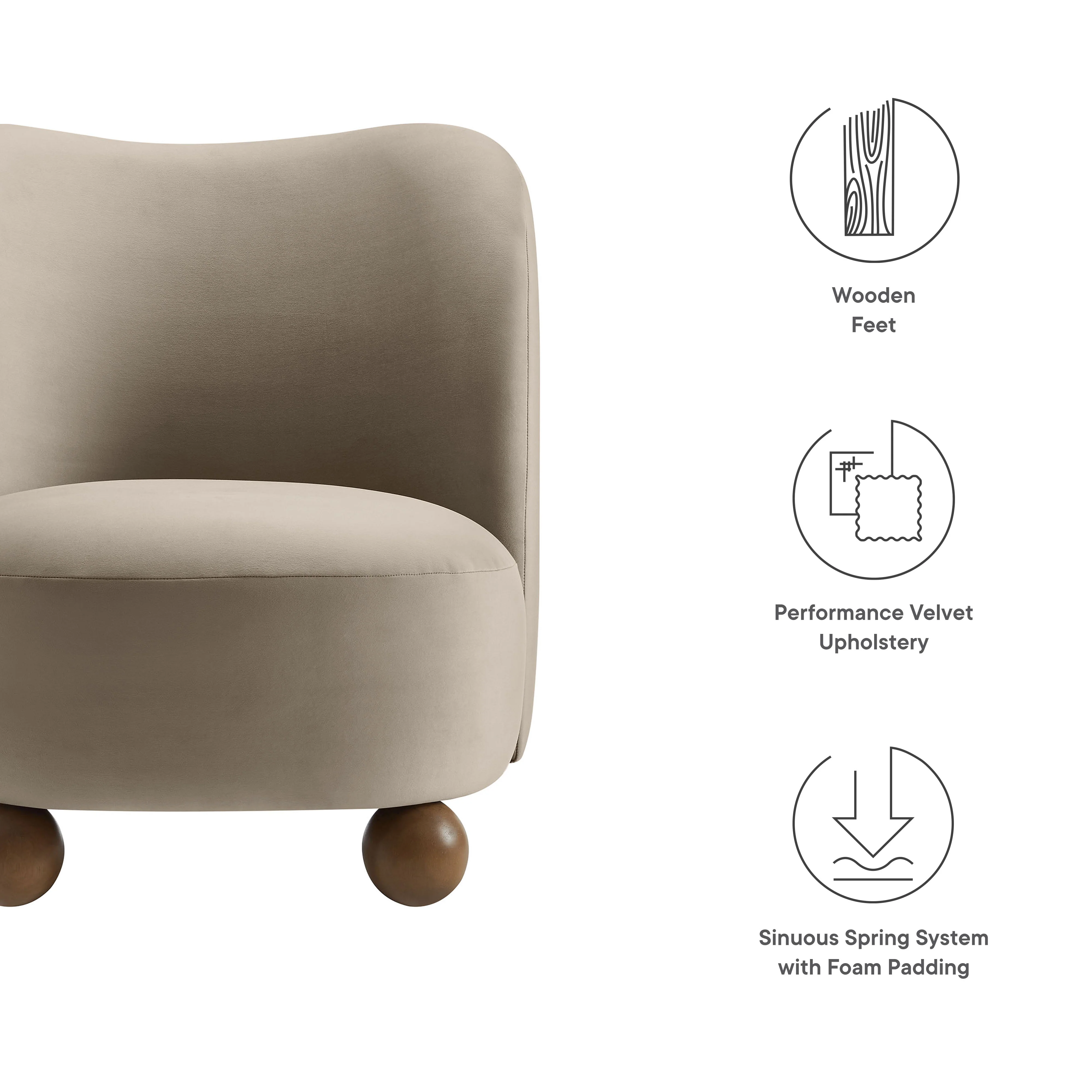 Monroe Performance Velvet Accent Chair by Modway - Image 3