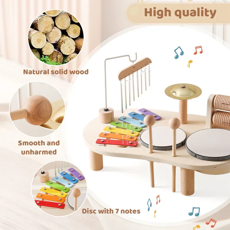 Montessori Baby Music Table Wooden Xylophone Educational Toy Gift - Image 5